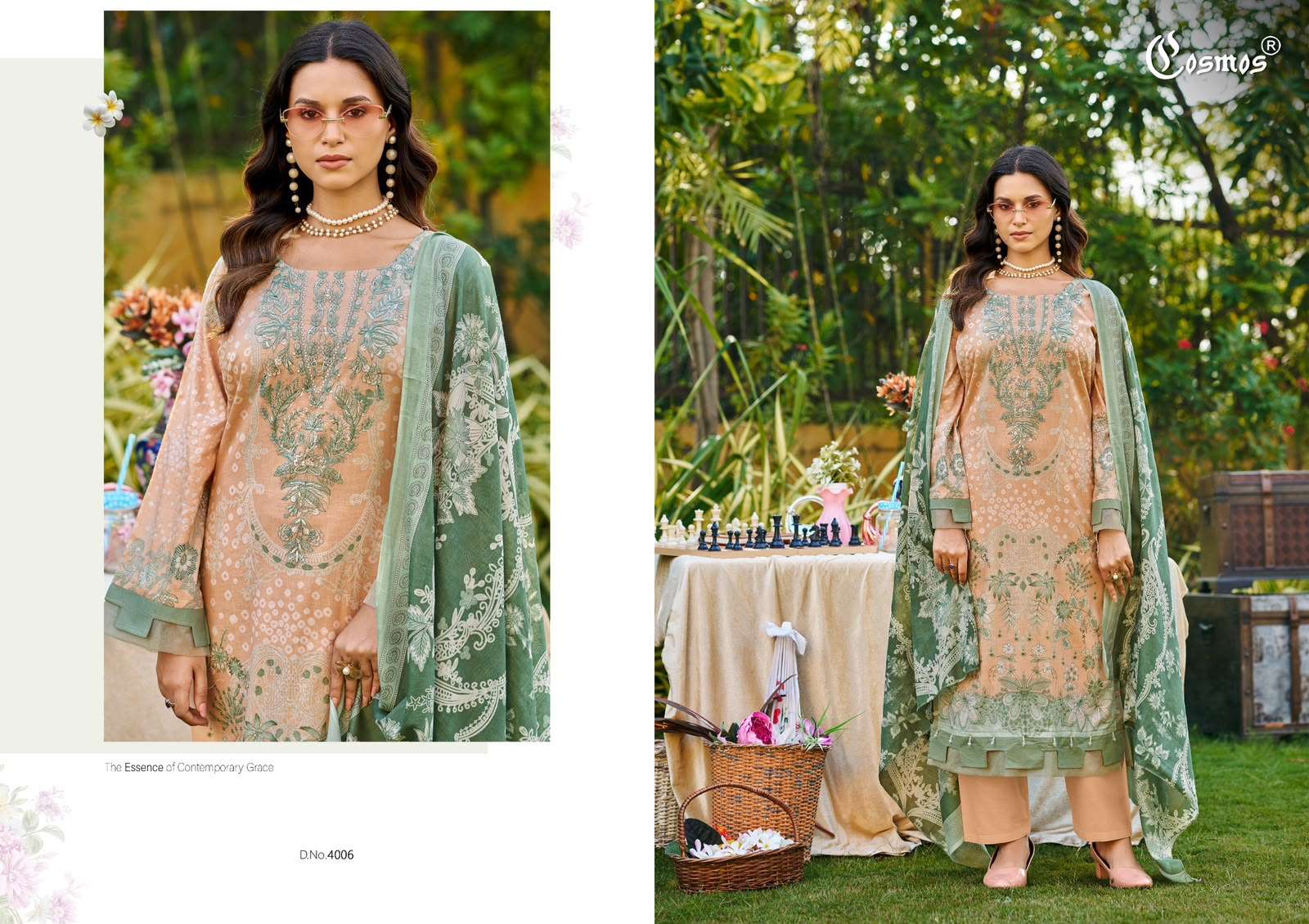 COSMOS FASHION BLISS LAWN VOL 4 LAWN COTTON DIGITAL PRINT WITH FANCY WORK SUIT 