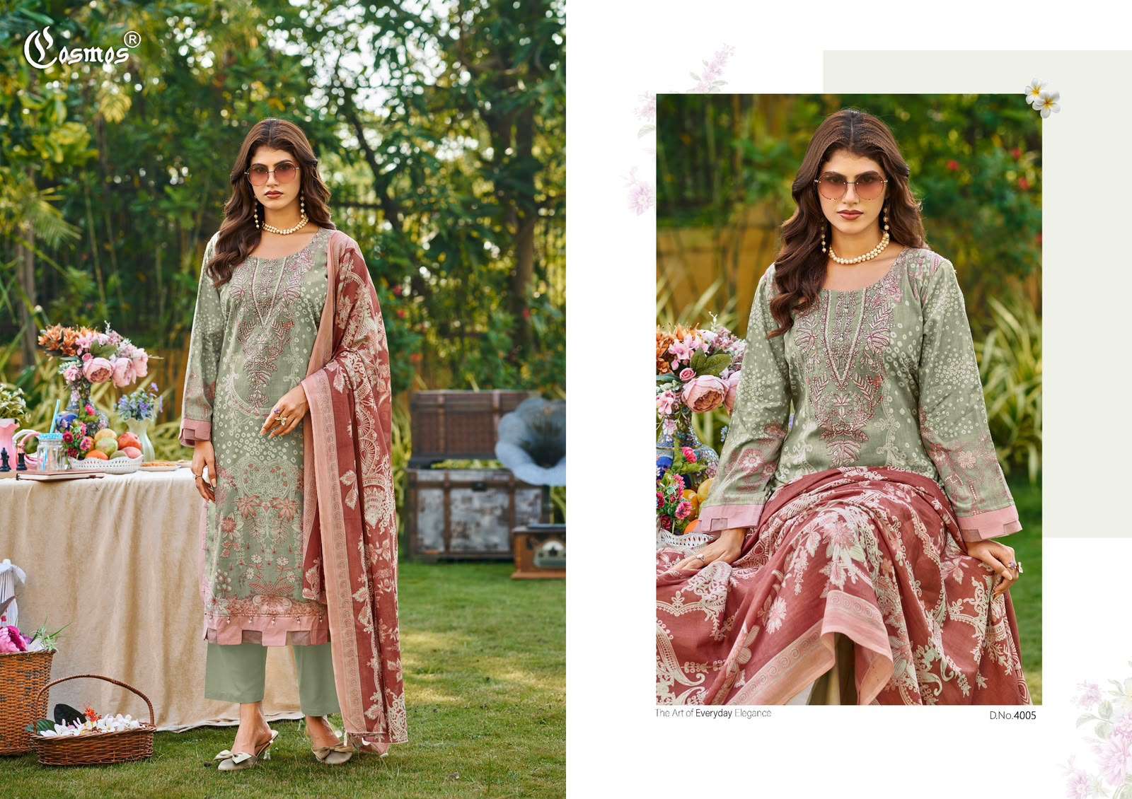 COSMOS FASHION BLISS LAWN VOL 4 LAWN COTTON DIGITAL PRINT WITH FANCY WORK SUIT 