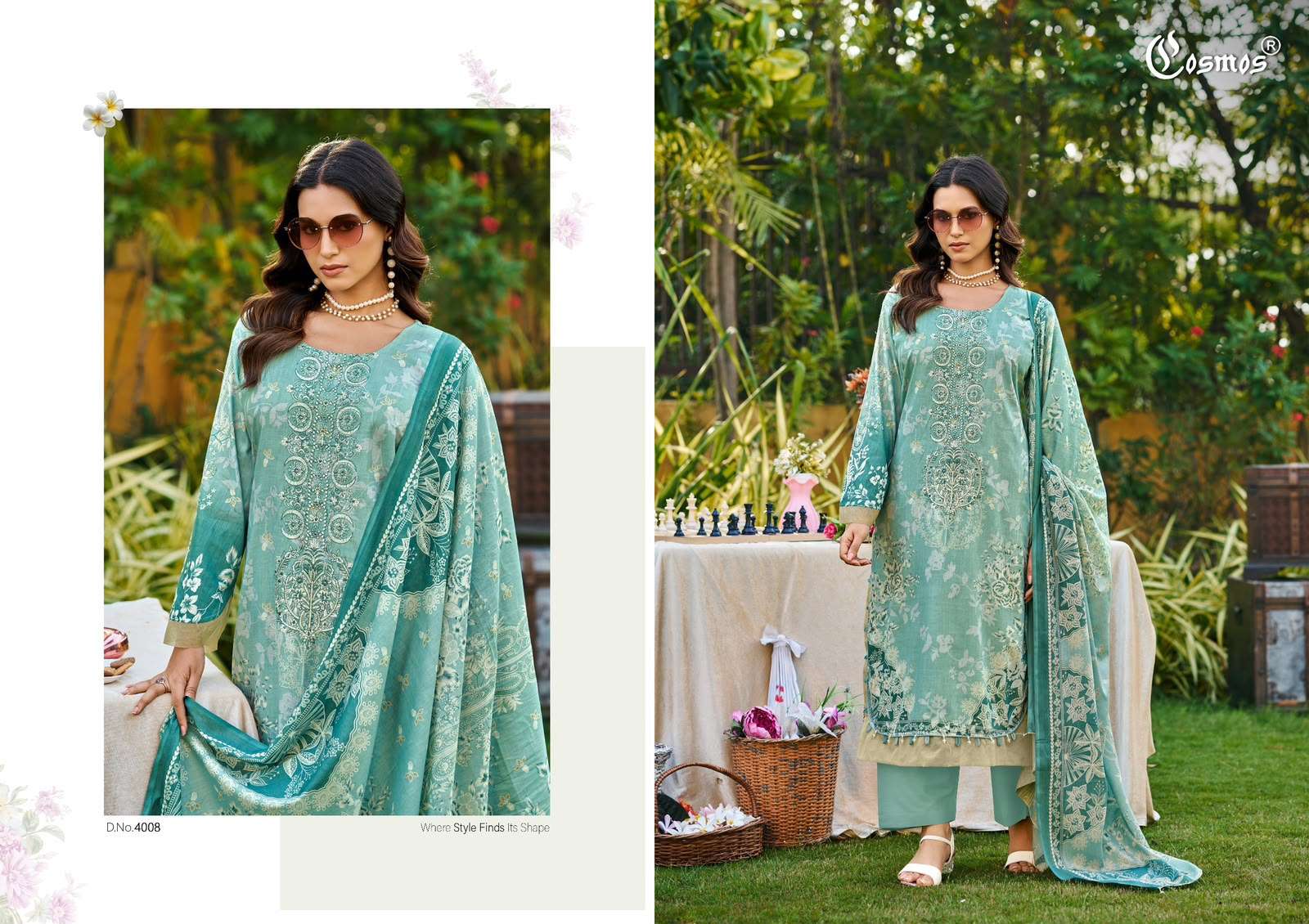 COSMOS FASHION BLISS LAWN VOL 4 LAWN COTTON DIGITAL PRINT WITH FANCY WORK SUIT 