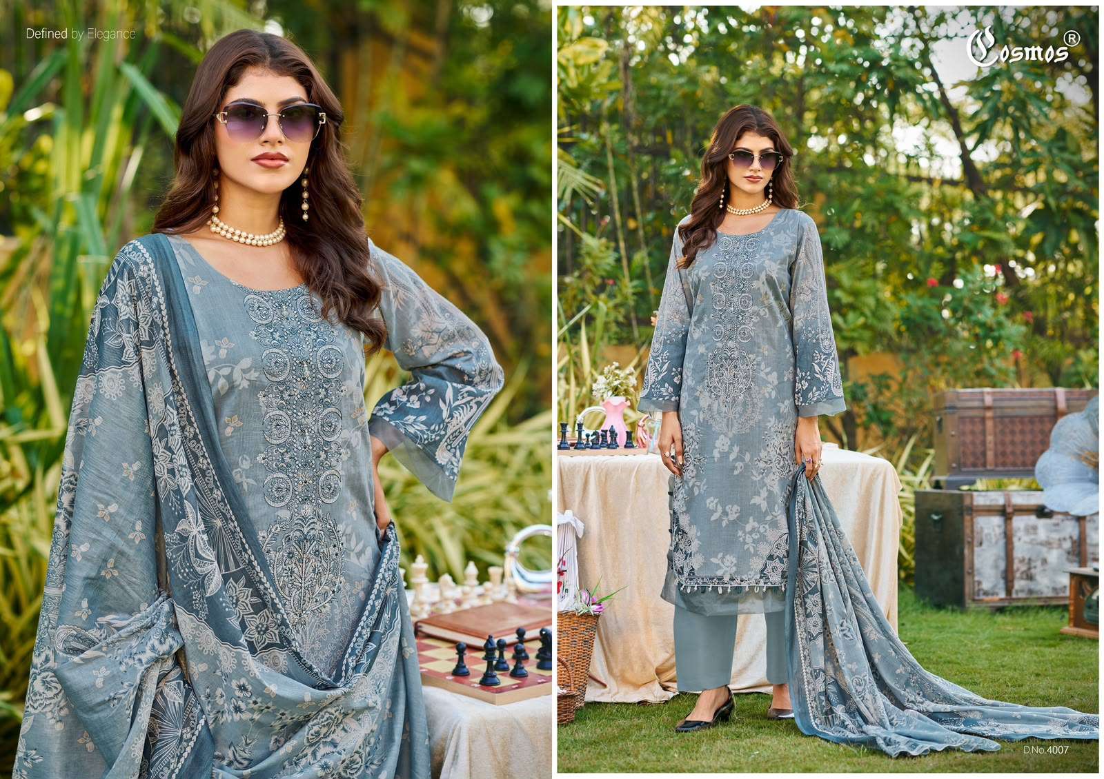 COSMOS FASHION BLISS LAWN VOL 4 LAWN COTTON DIGITAL PRINT WITH FANCY WORK SUIT 