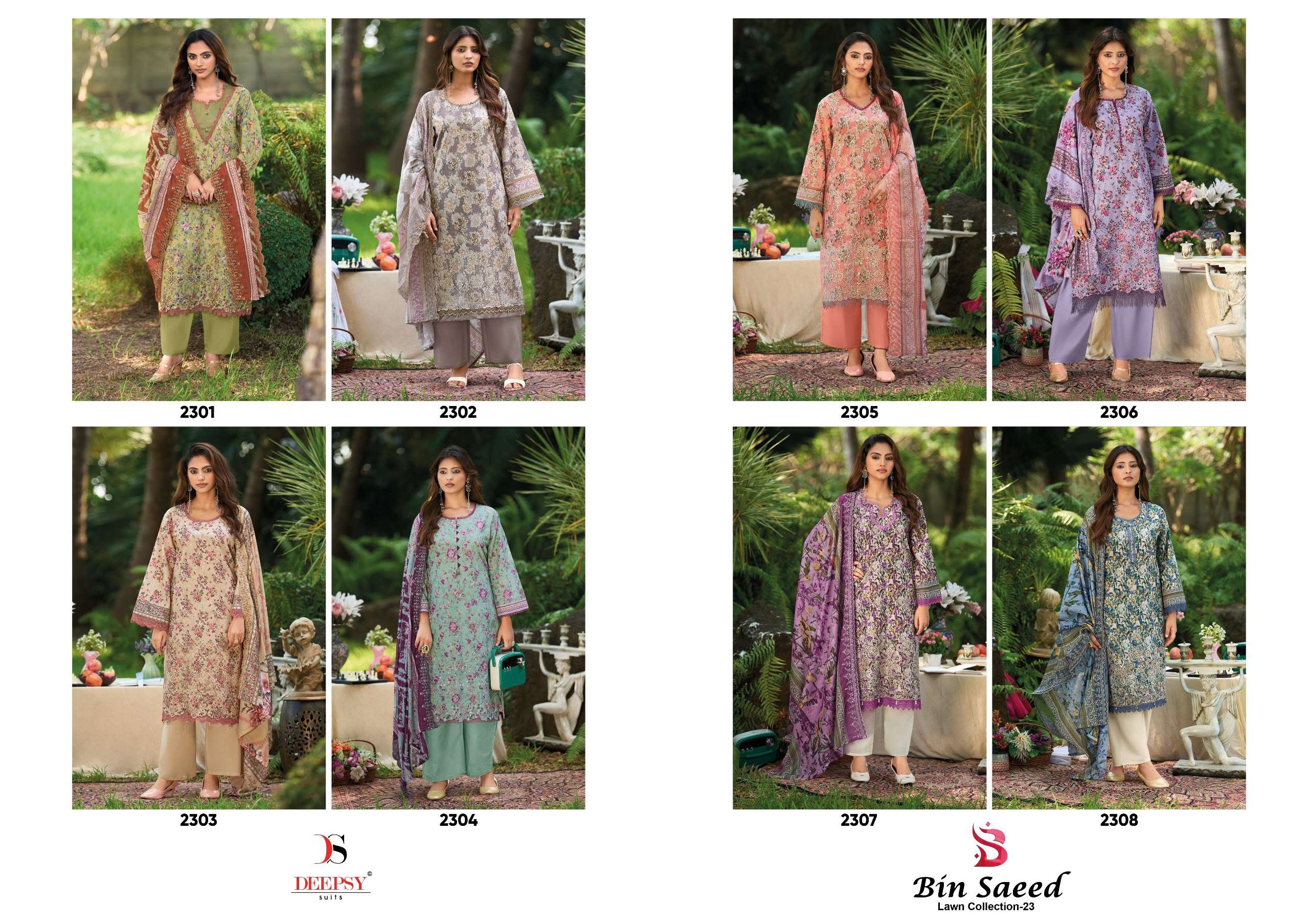 DEEPSY SUITS BIN SAEED LAWN COLLECTION VOL 23 COTTON EMBROIDERED DESIGNER PAKISTANI SUIT