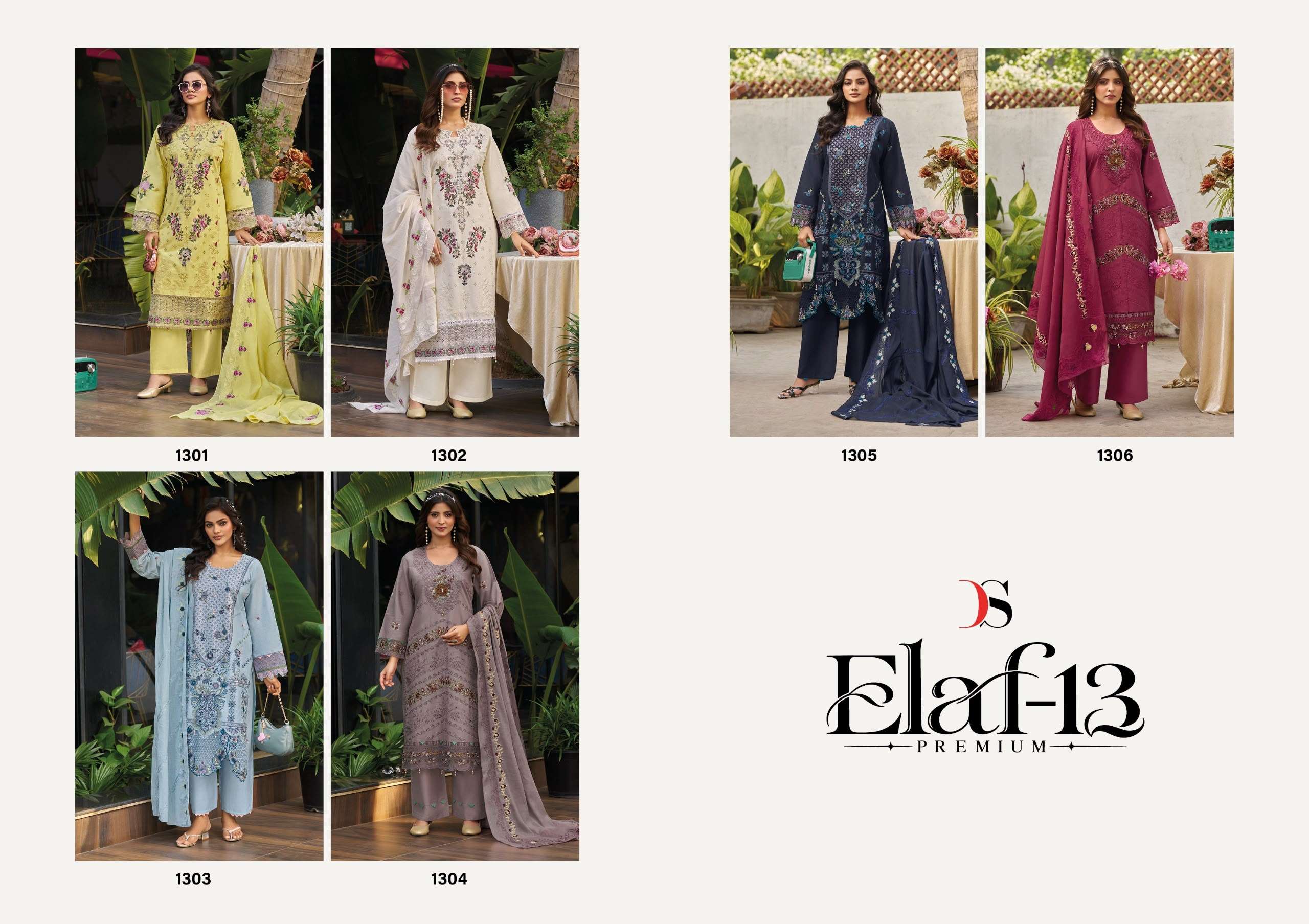 DEEPSY SUITS ELAF PREMIUM LUXURY LAWN COLLECTION VOL 13 COTTON EMBROIDERY DESIGNER WORKED SUIT 