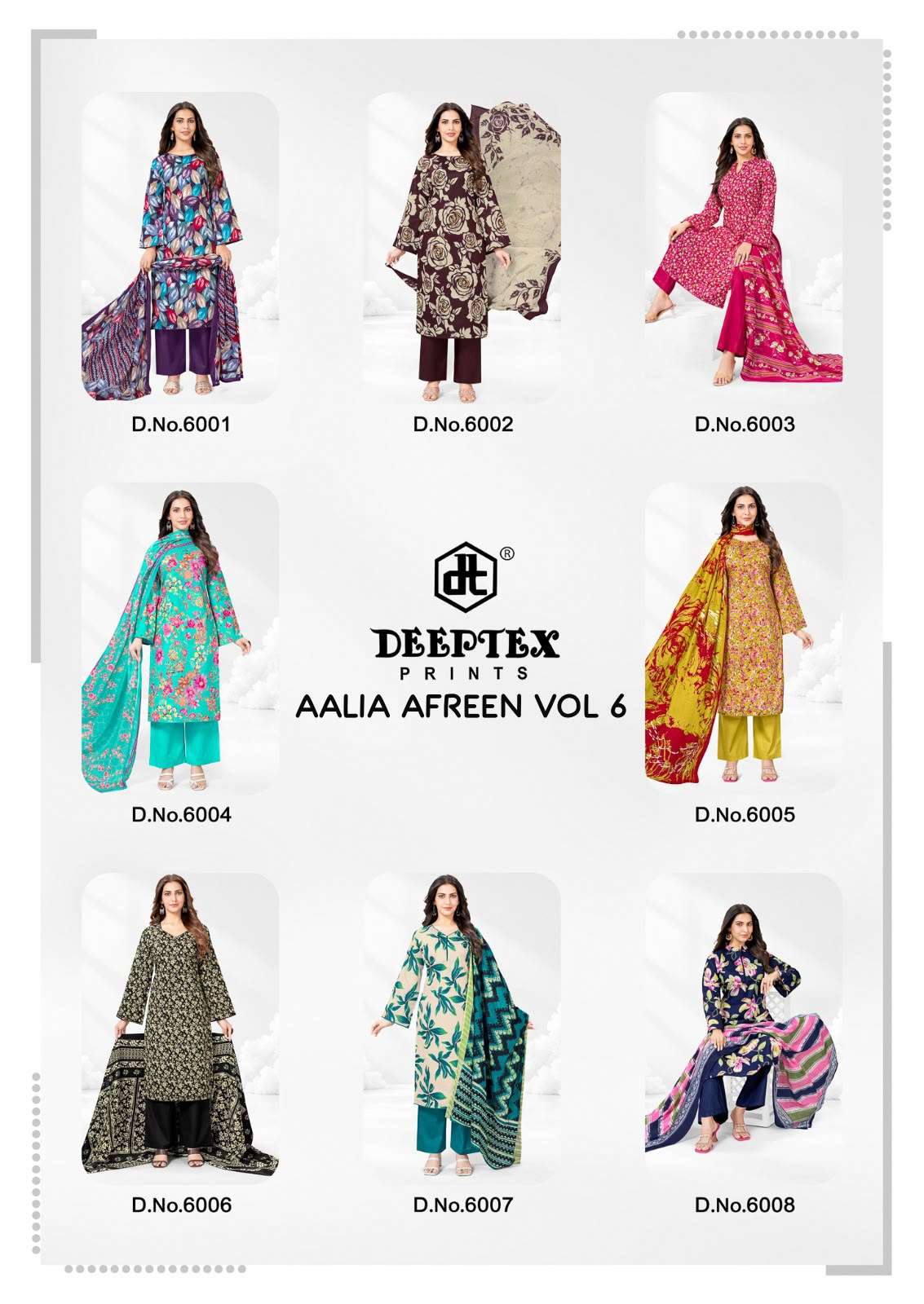 DEEPTEX PRINTS AALIA AFREEN VOL 6 LAWN COTTON DIGITAL PRINTS SALWAR SUIT