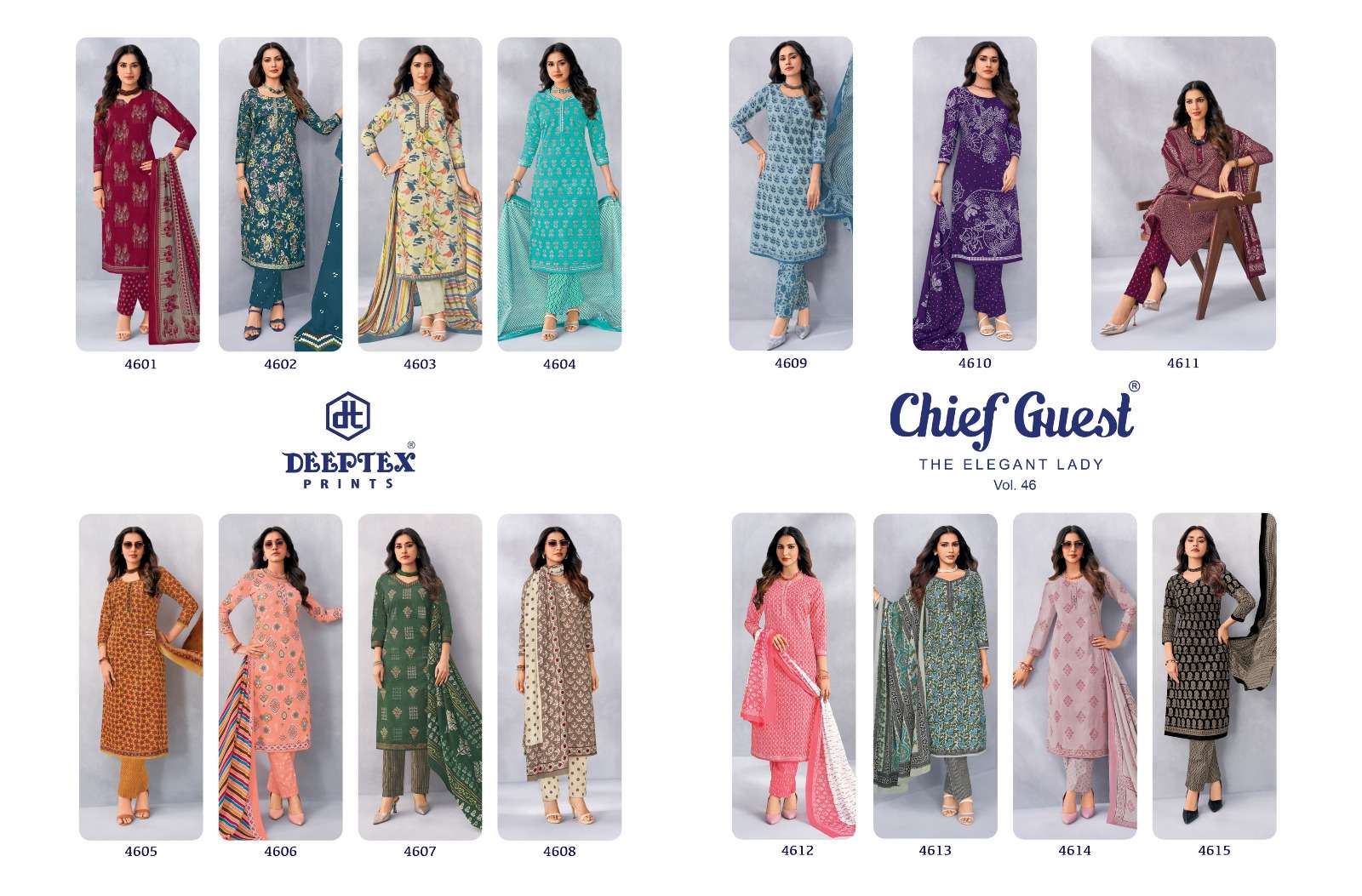 DEEPTEX PRINTS CHIEF GUEST VOL 46 COTTON PRINTED LADIES SALWAR SUIT 