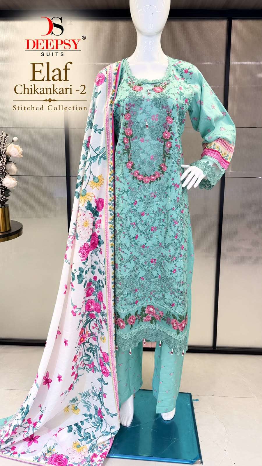 DEEPTEX PRINTS ELAF CHIKANKARI VOL 2 READY MADE COLLECTION 