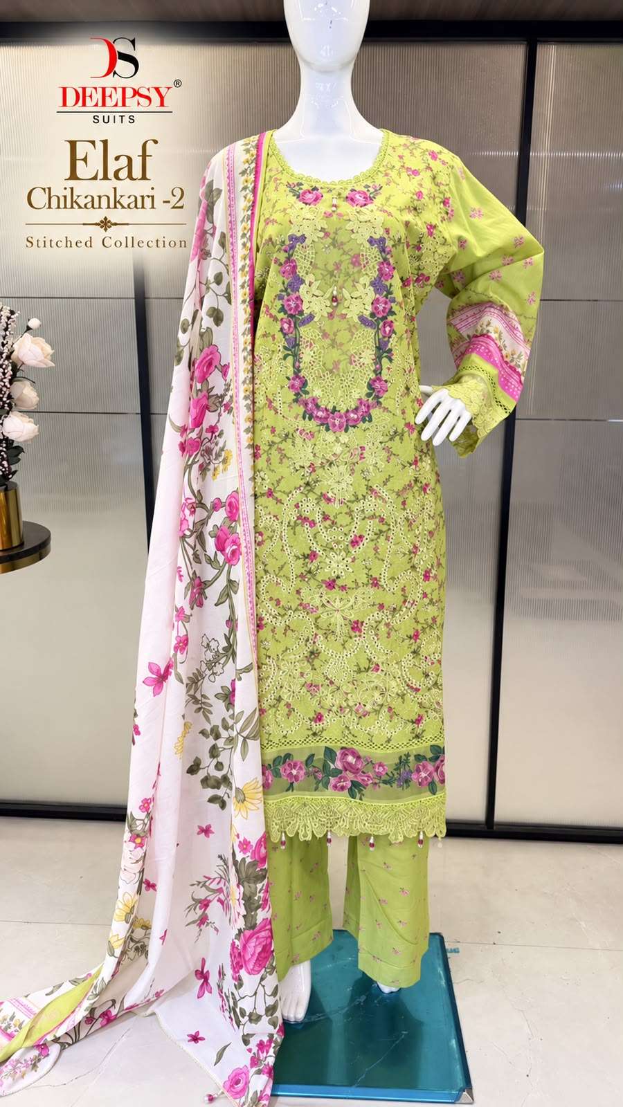 DEEPTEX PRINTS ELAF CHIKANKARI VOL 2 READY MADE COLLECTION 