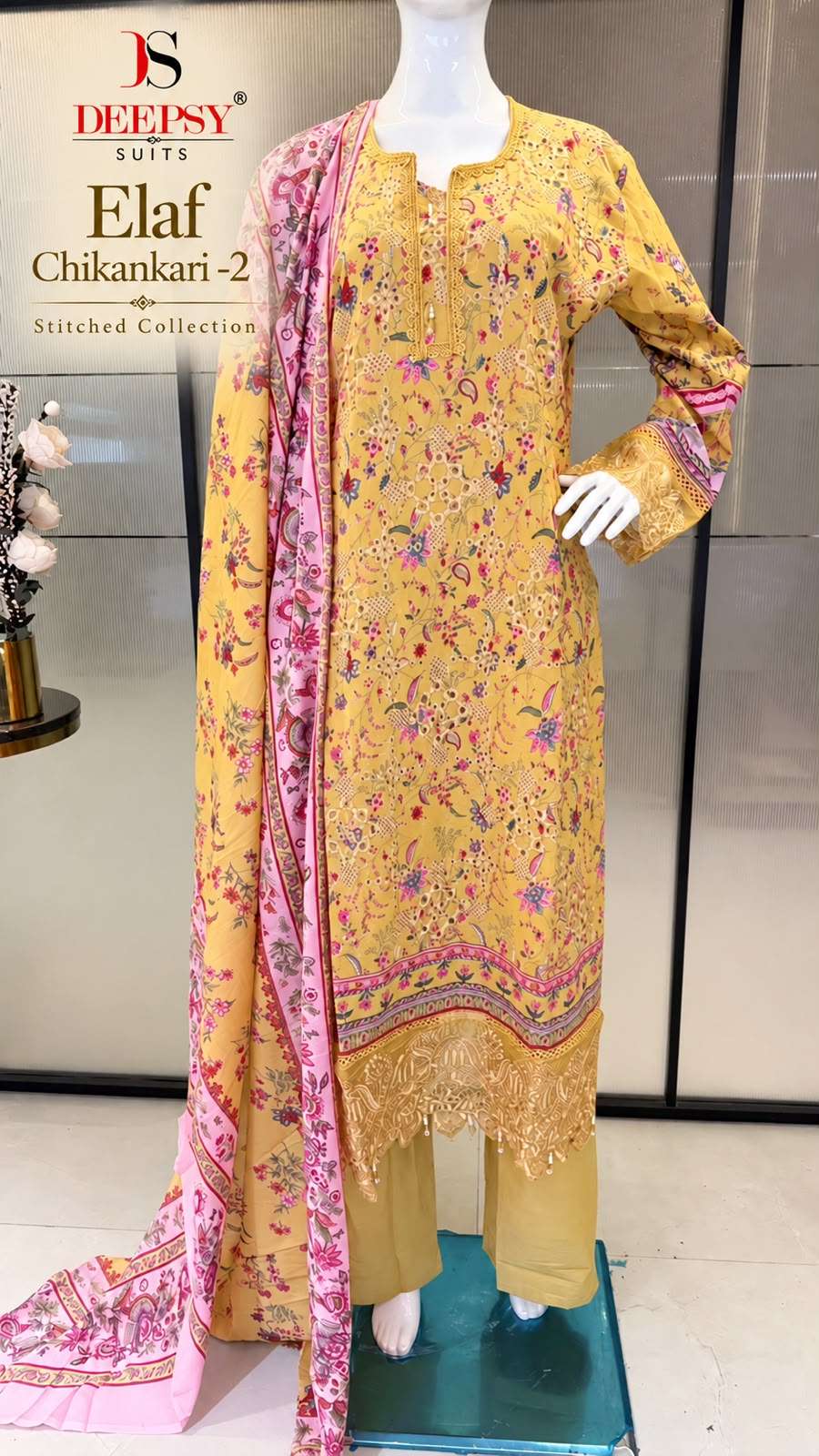 DEEPTEX PRINTS ELAF CHIKANKARI VOL 2 READY MADE COLLECTION 