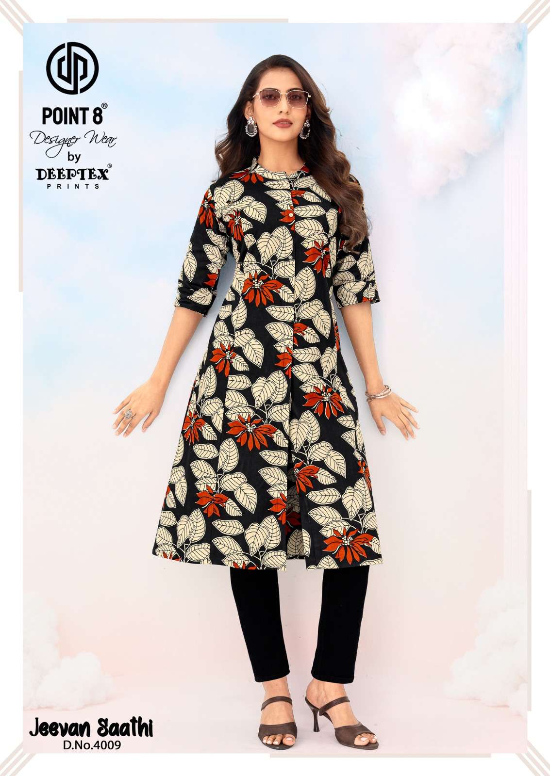 DEEPTEX PRINTS JEEVAN SATHI VOL 4 COTTON PRINTED A LINE STYLE LADIES KURTI 