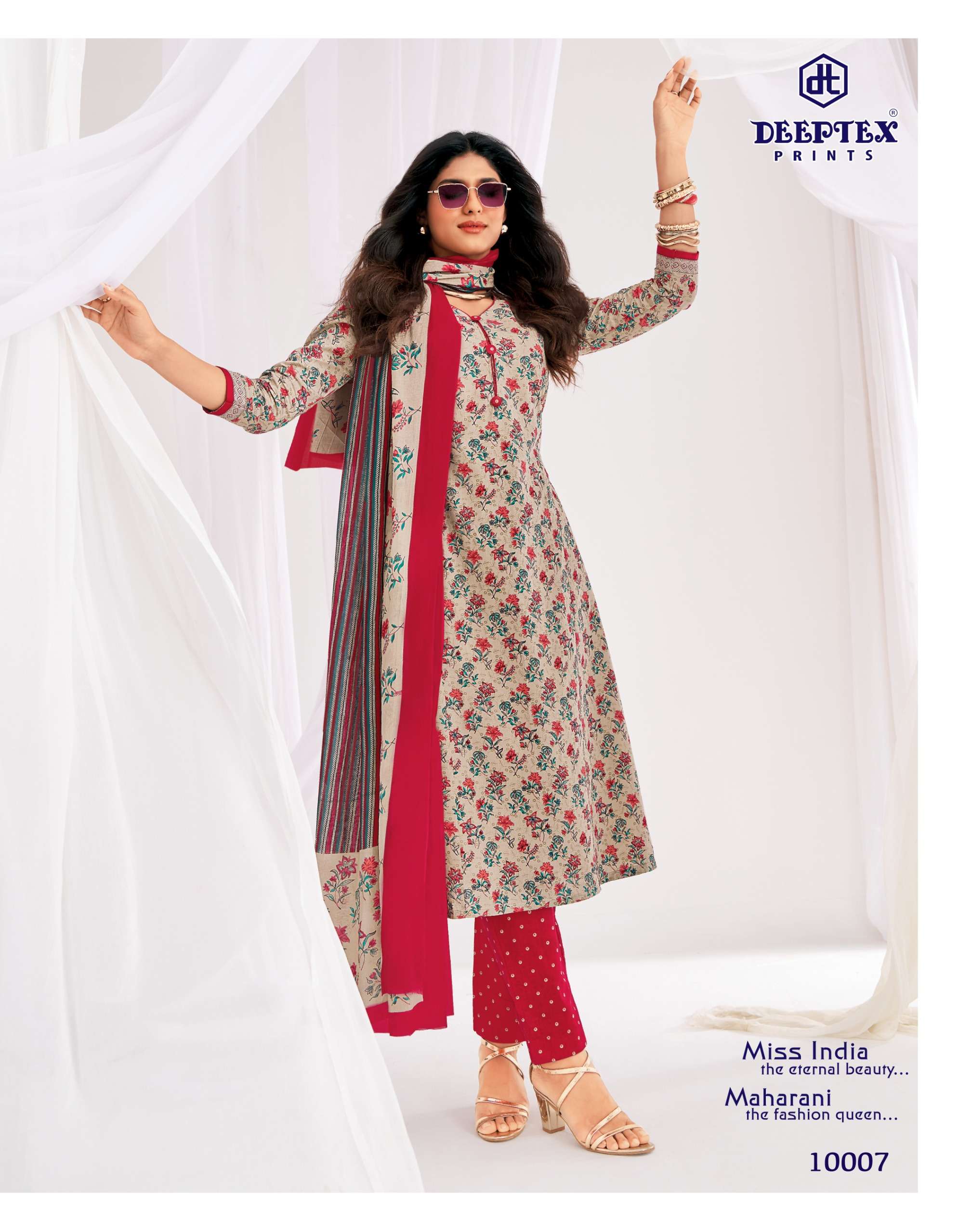 DEEPTEX PRINTS MISS INDIA VOL 100 COTTON PRINTED LADIES SALWAR SUIT 
