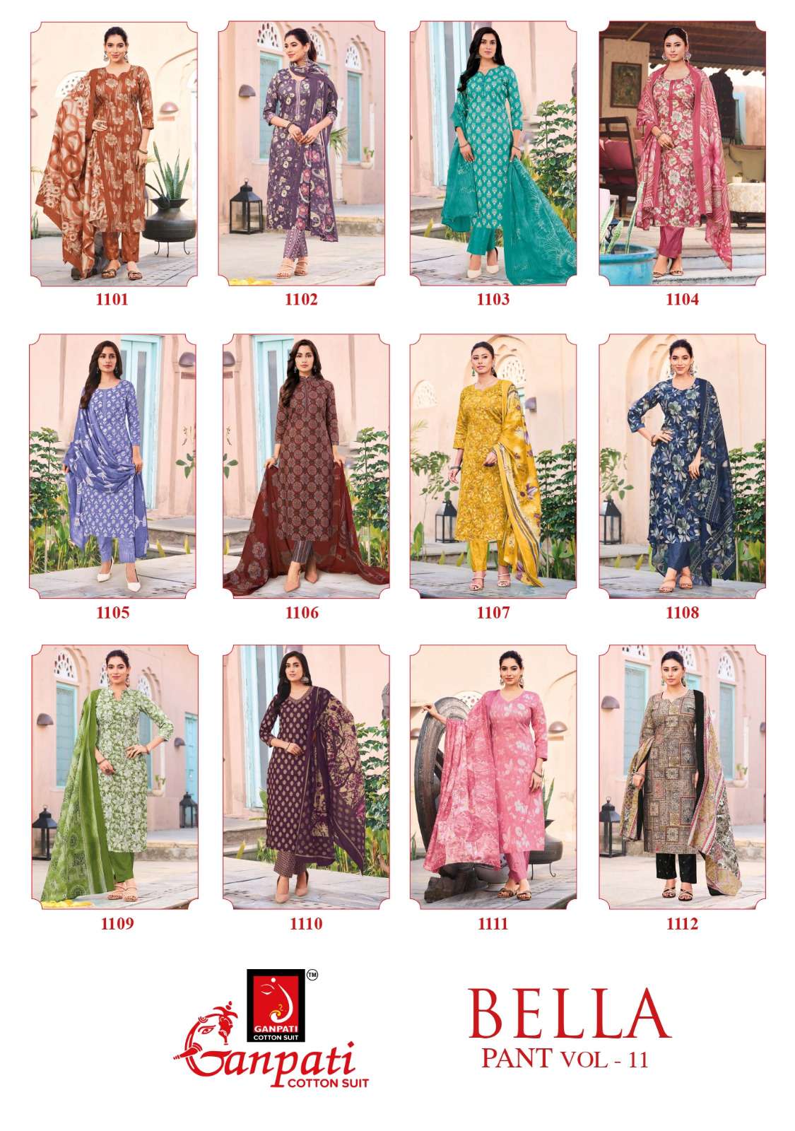 GANPATI BELLA VOL 11 COTTON READY MADE LADIES SUIT 