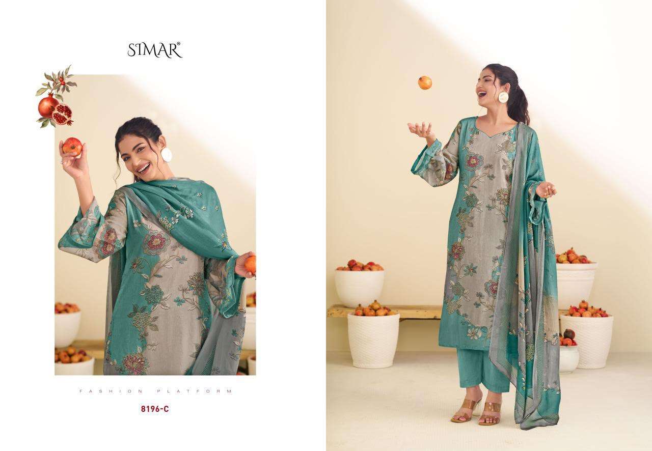GLOSSY SIMAR TARAANA PASHMINA DIGITAL PRINT WITH FANCY WORKS SUIT