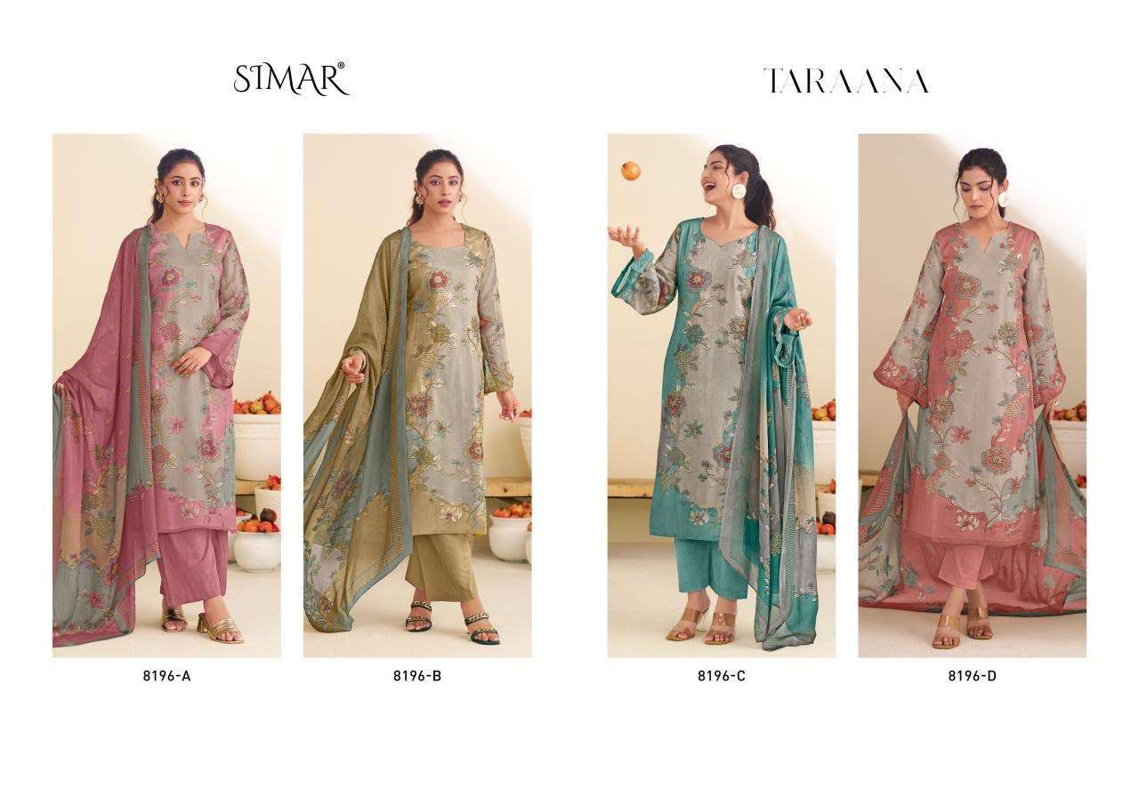 GLOSSY SIMAR TARAANA PASHMINA DIGITAL PRINT WITH FANCY WORKS SUIT