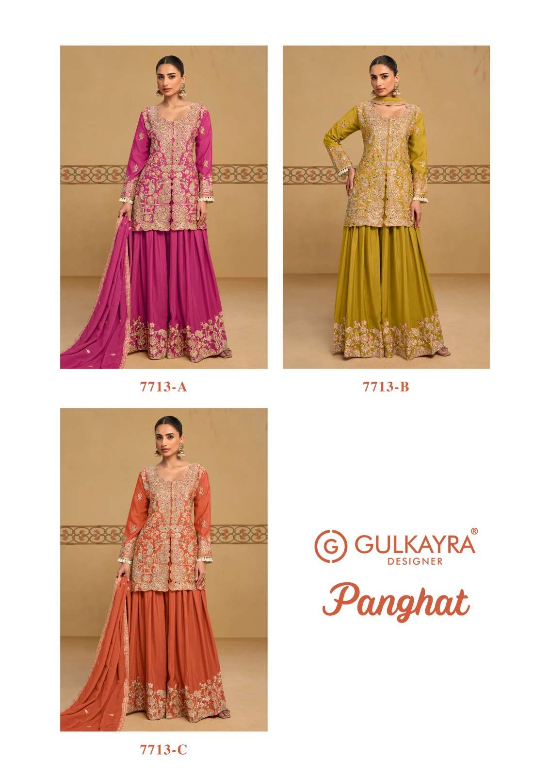 GULKAYRA DESIGNER PANGHAT HEAVY EMBROIDERY DESIGNER FESTIVE WEAR LADIES SUIT