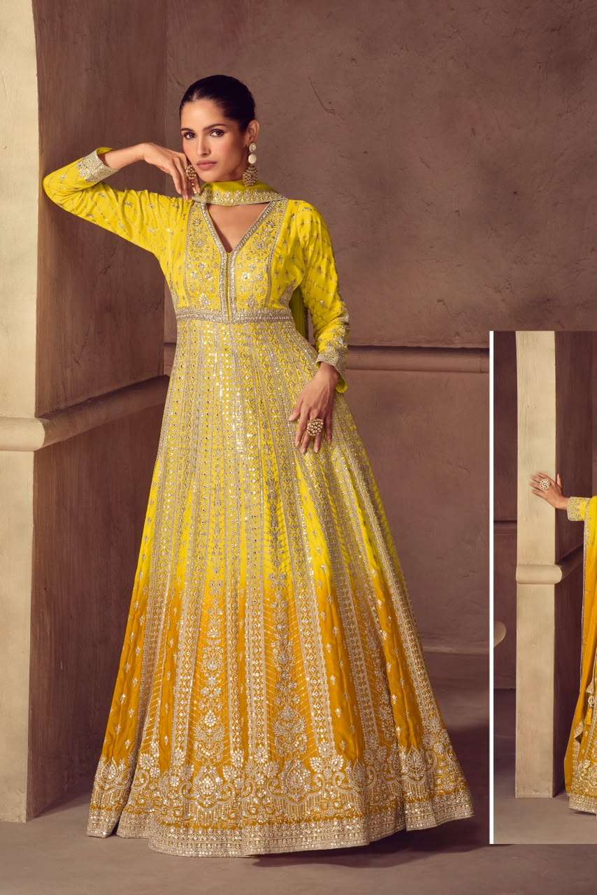 GULKAYRA DESIGNER ROMANI SHADED FABRIC HEAVY DESIGNER WEDDING WEAR GOWN DRESS 