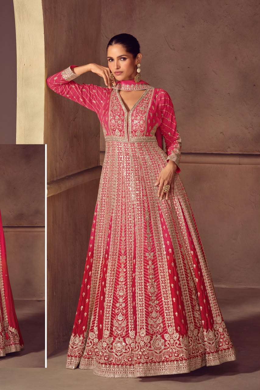 GULKAYRA DESIGNER ROMANI SHADED FABRIC HEAVY DESIGNER WEDDING WEAR GOWN DRESS 