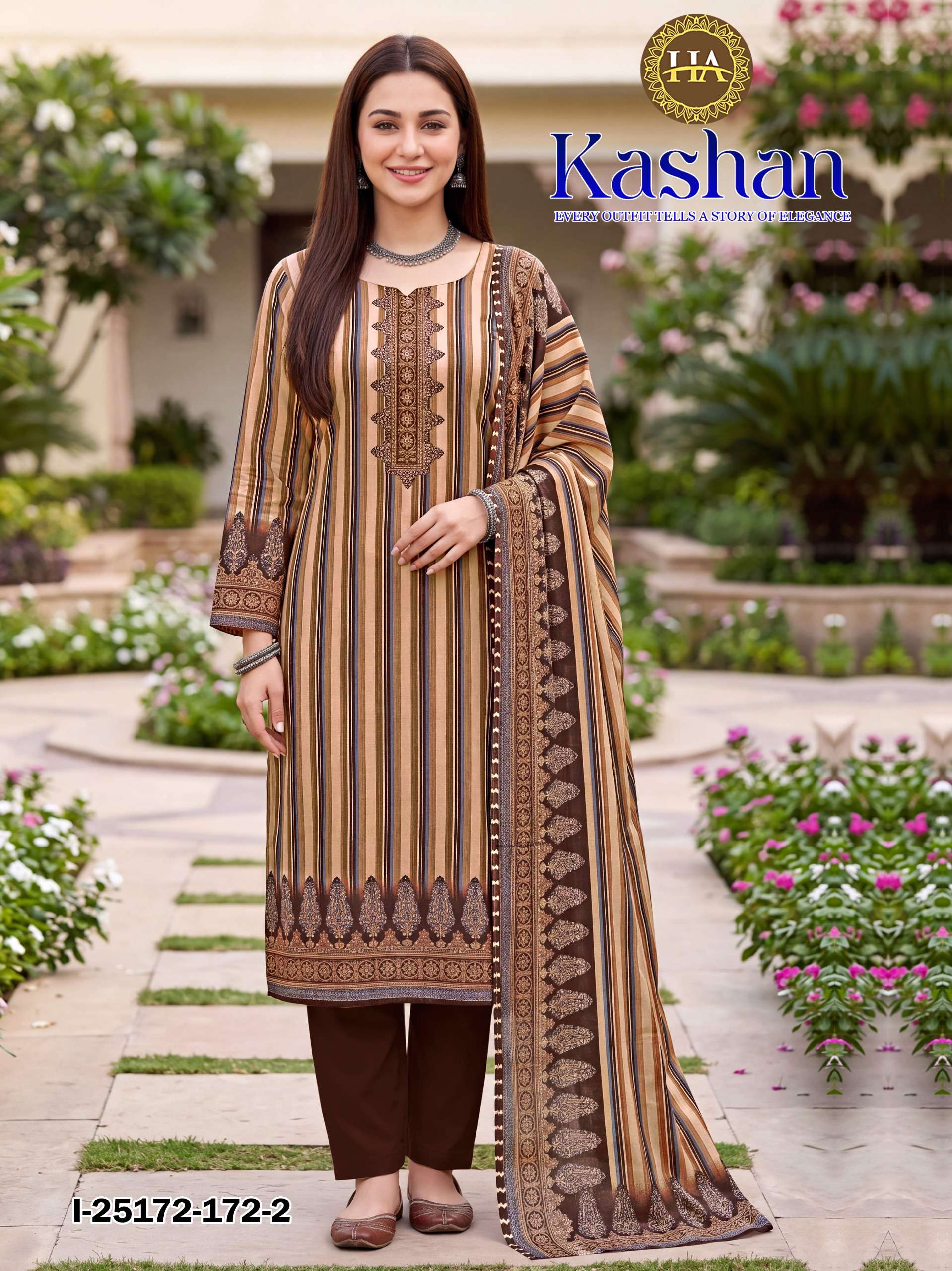 HARSHIT FASHION HUB KASHAN PASHMINA PRINT WITH SWAROVSKI WORK SUIT