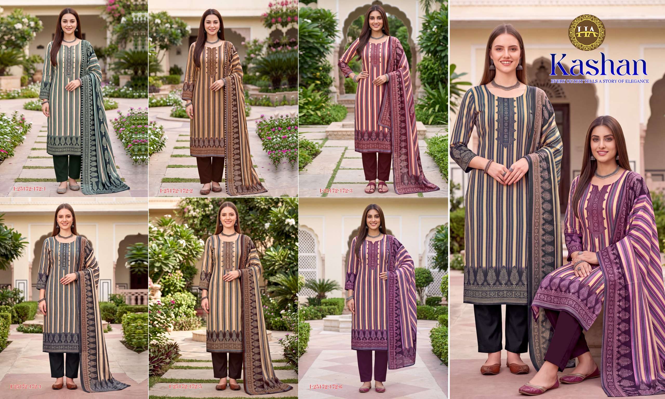 HARSHIT FASHION HUB KASHAN PASHMINA PRINT WITH SWAROVSKI WORK SUIT