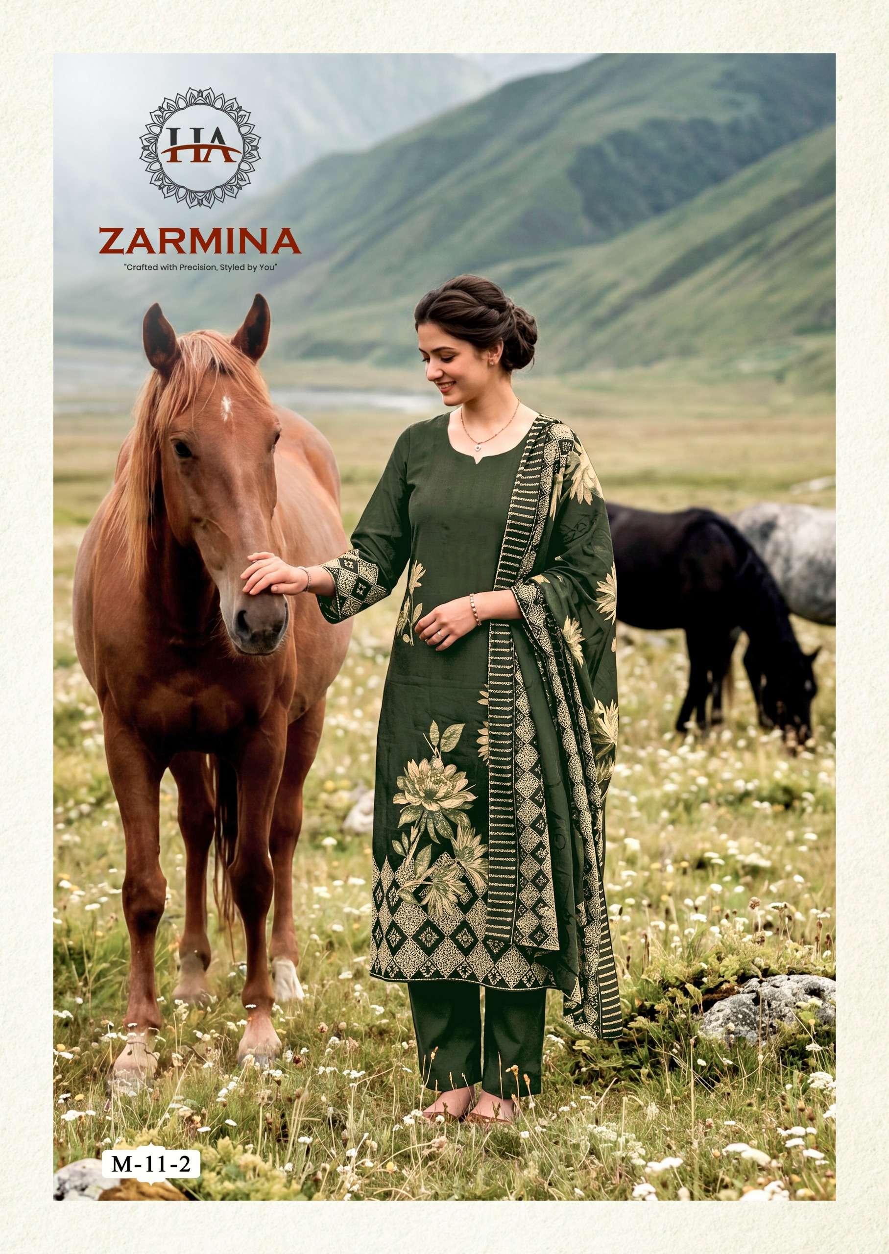 HARSHIT FASHION HUB ZARMINA JAM COTTON PRINT WITH FANCY WORK SUIT