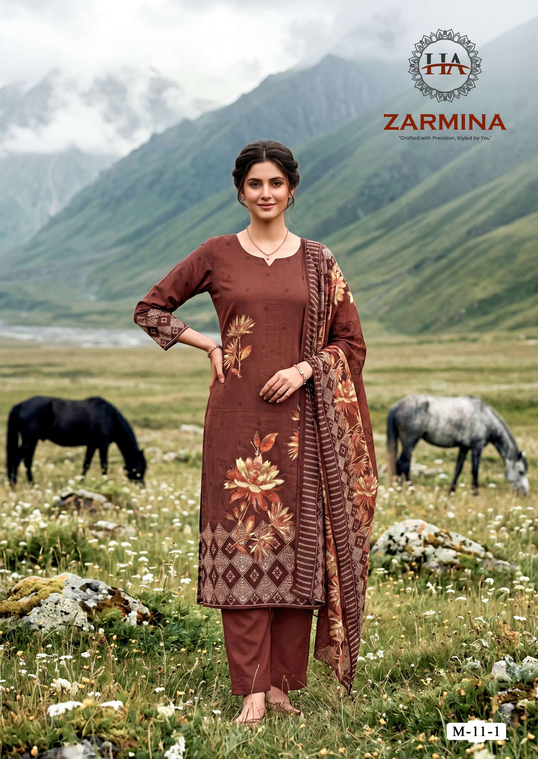 HARSHIT FASHION HUB ZARMINA JAM COTTON PRINT WITH FANCY WORK SUIT