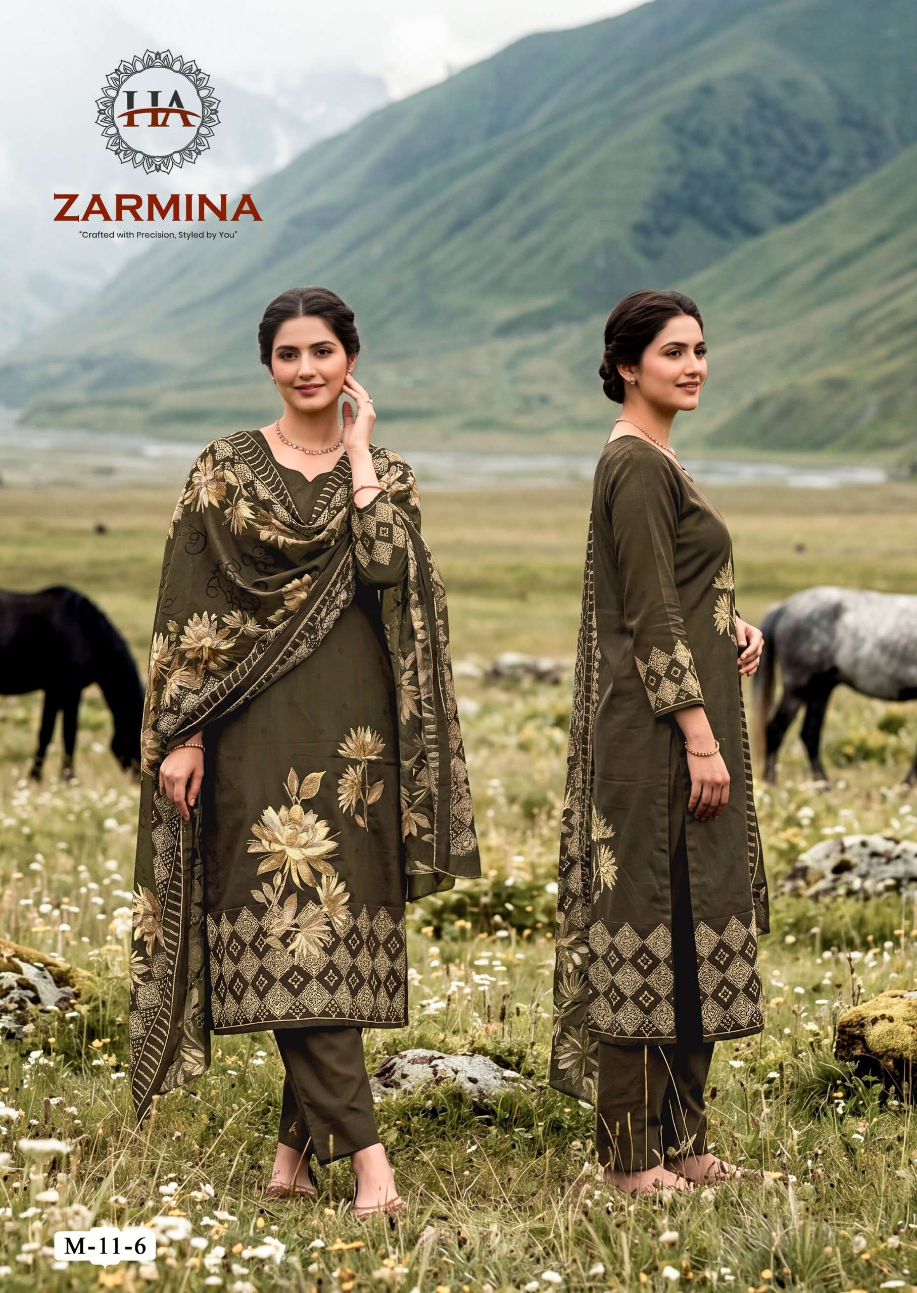 HARSHIT FASHION HUB ZARMINA JAM COTTON PRINT WITH FANCY WORK SUIT
