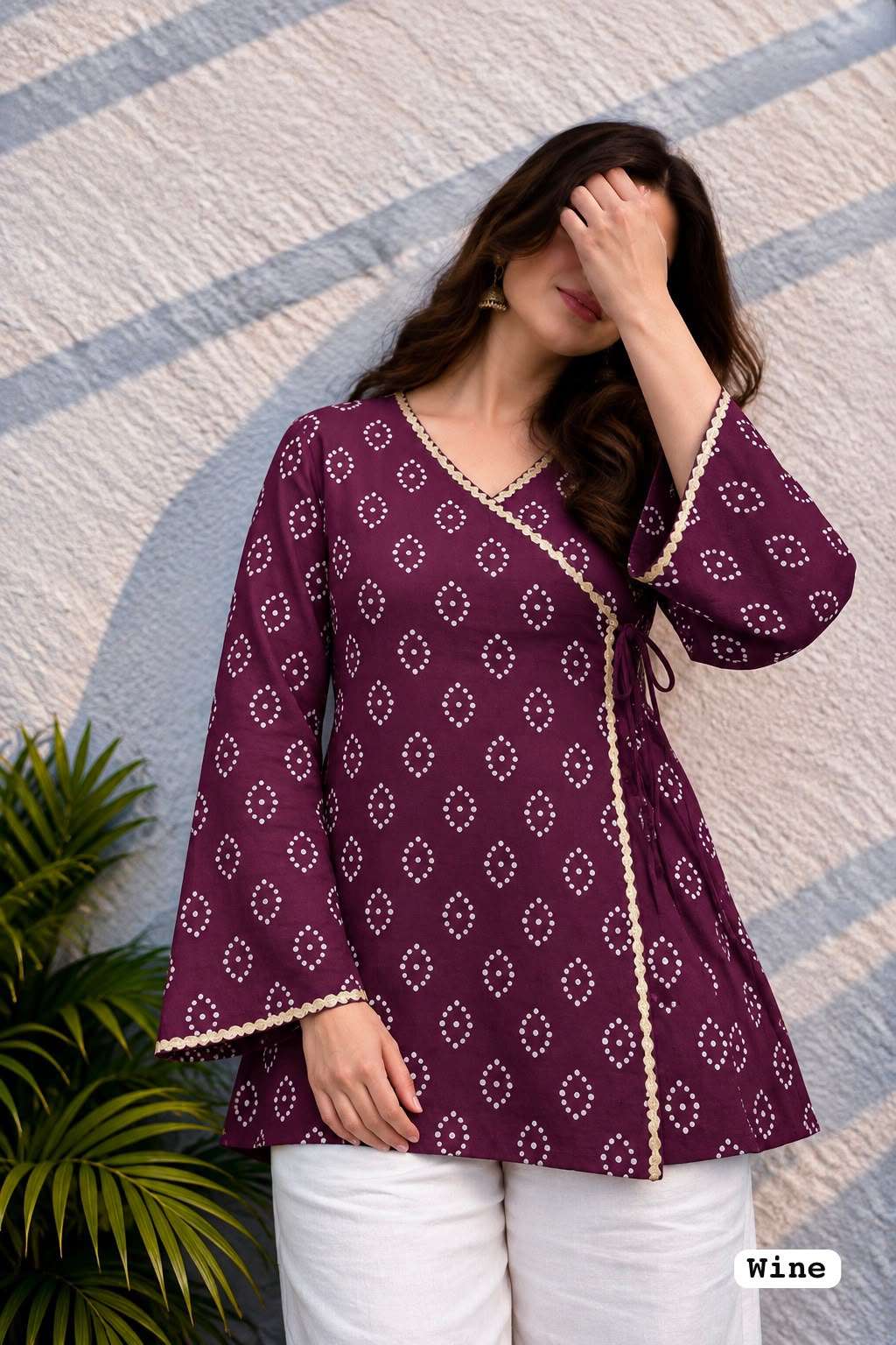 INLI ADAA 5.0 RAYON BANDHANI PRINT FANCY WEAR LADIES TOP