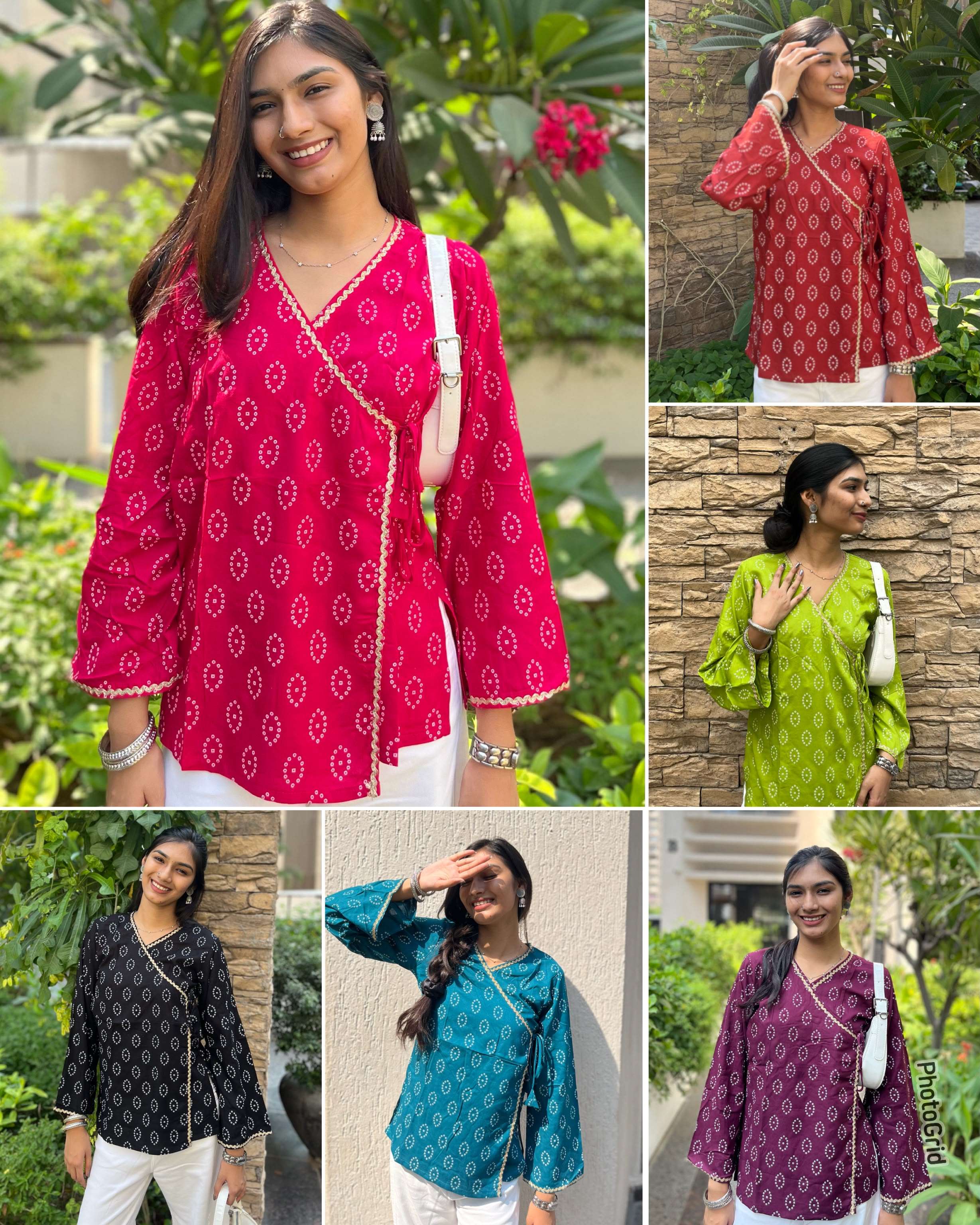 INLI ADAA 5.0 RAYON BANDHANI PRINT FANCY WEAR LADIES TOP