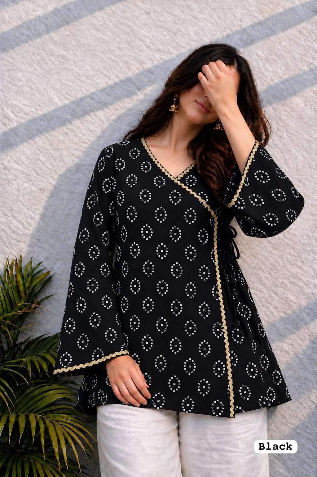 INLI ADAA 5.0 RAYON BANDHANI PRINT FANCY WEAR LADIES TOP