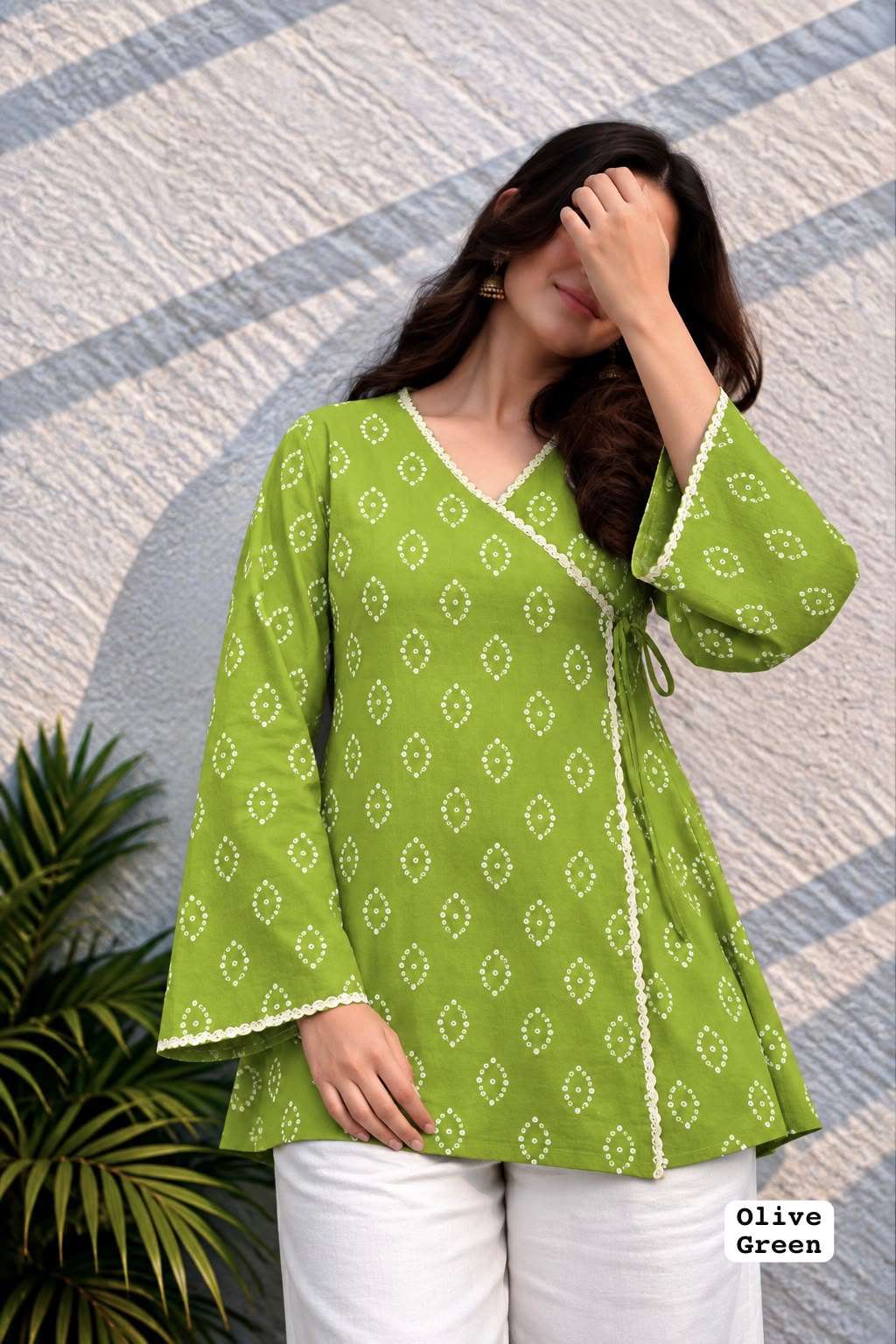 INLI ADAA 5.0 RAYON BANDHANI PRINT FANCY WEAR LADIES TOP