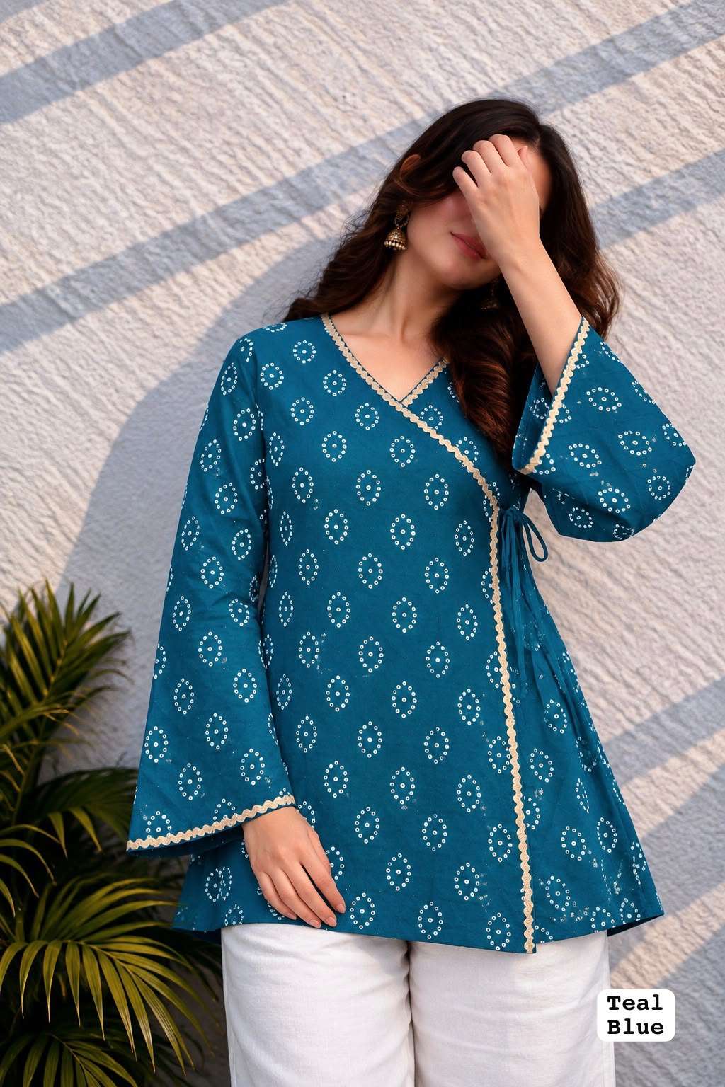INLI ADAA 5.0 RAYON BANDHANI PRINT FANCY WEAR LADIES TOP