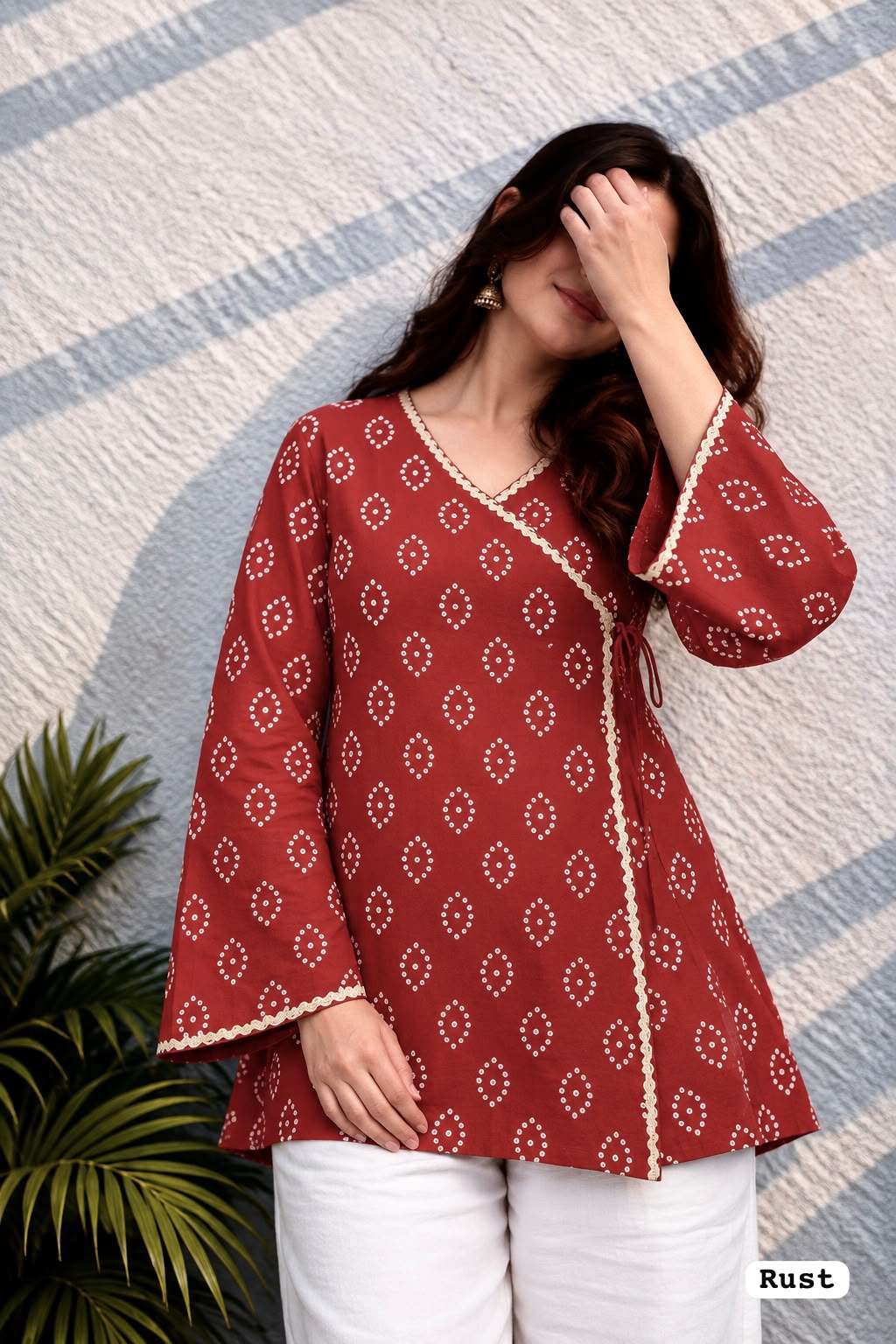 INLI ADAA 5.0 RAYON BANDHANI PRINT FANCY WEAR LADIES TOP