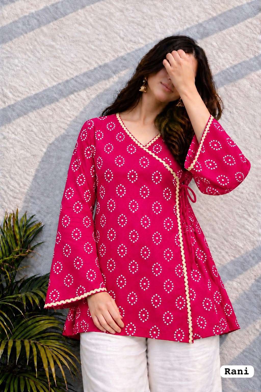 INLI ADAA 5.0 RAYON BANDHANI PRINT FANCY WEAR LADIES TOP