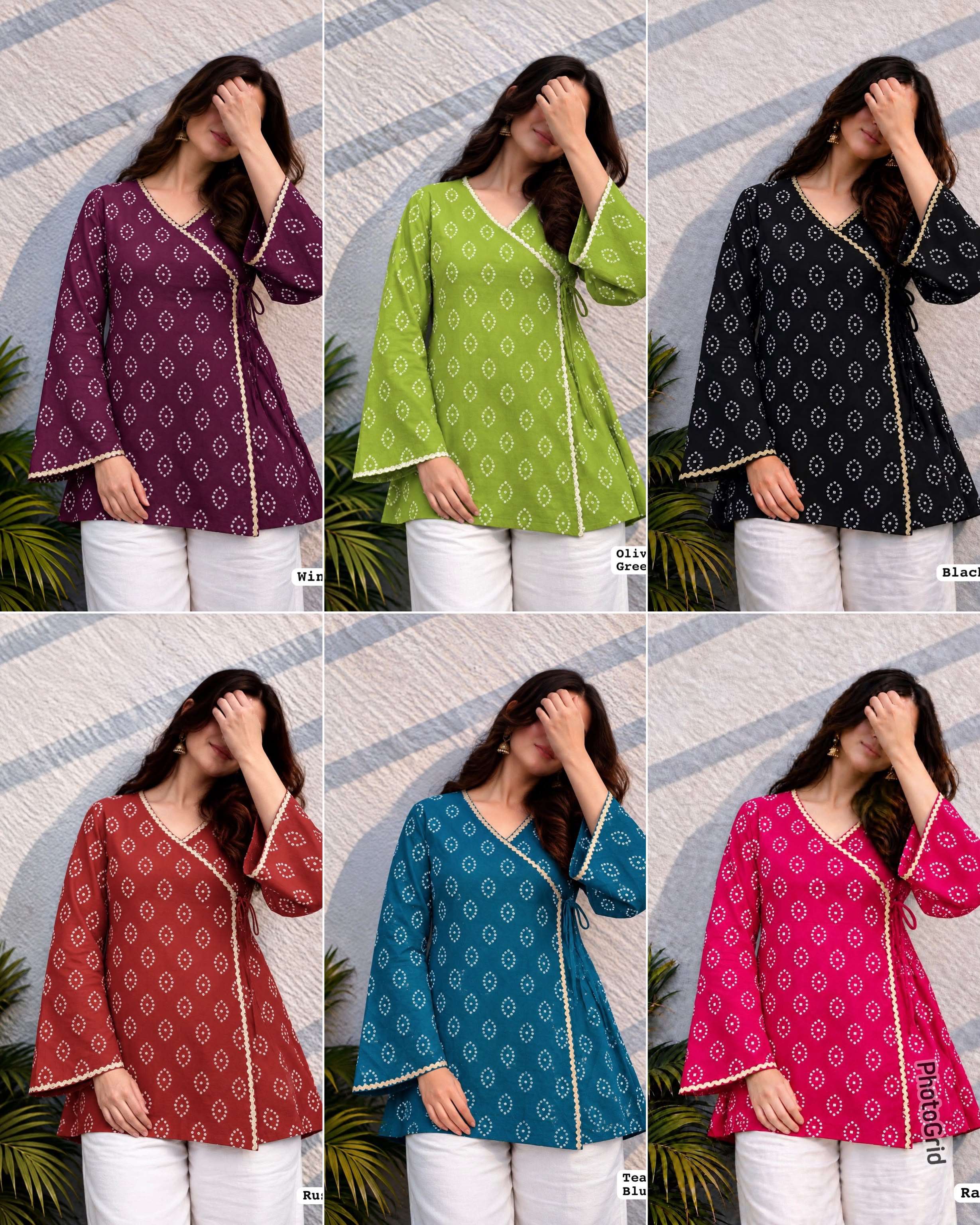 INLI ADAA 5.0 RAYON BANDHANI PRINT FANCY WEAR LADIES TOP