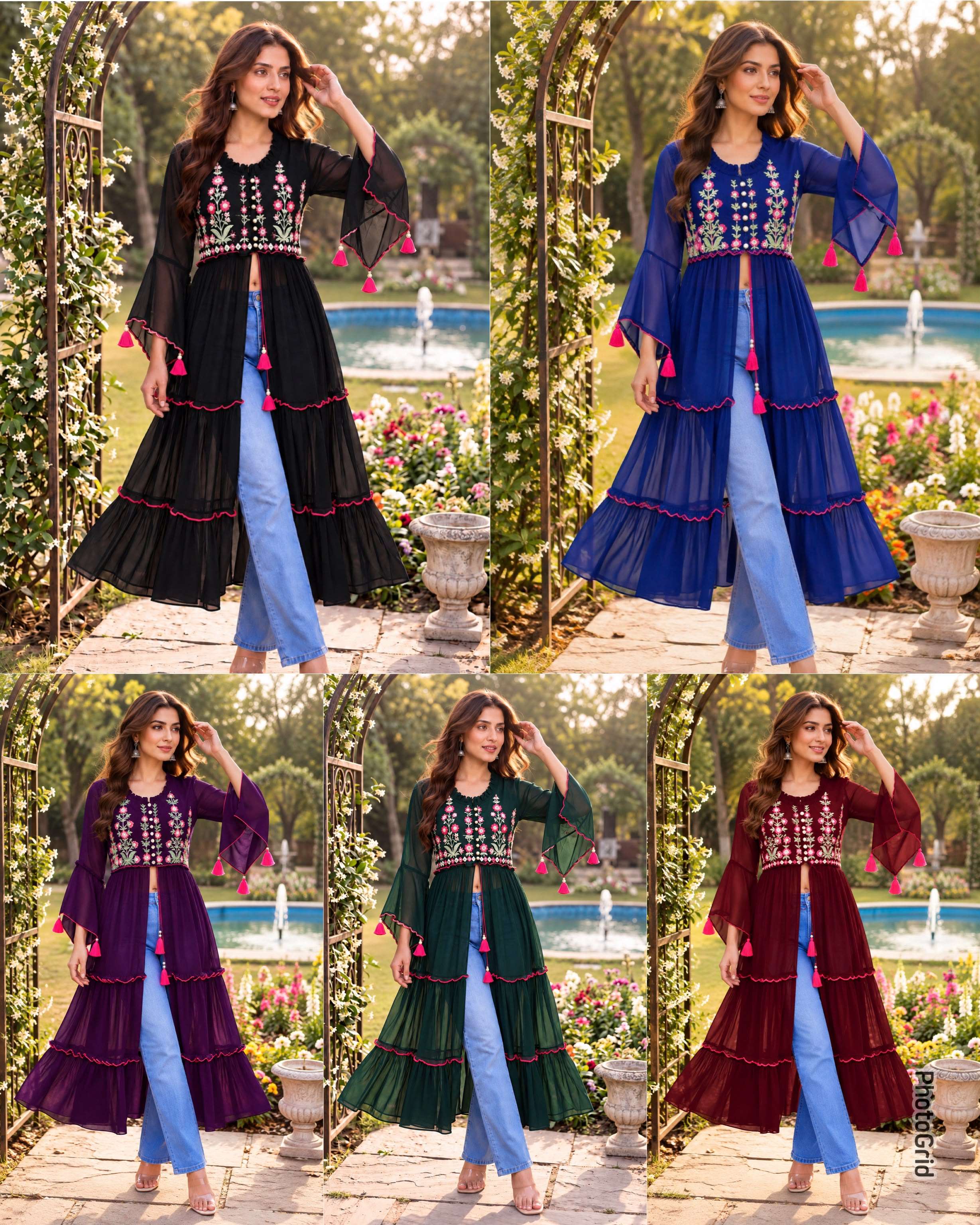 INLI PUSHPA GEORGETTE FANCY WEAR LADIES KURTI 