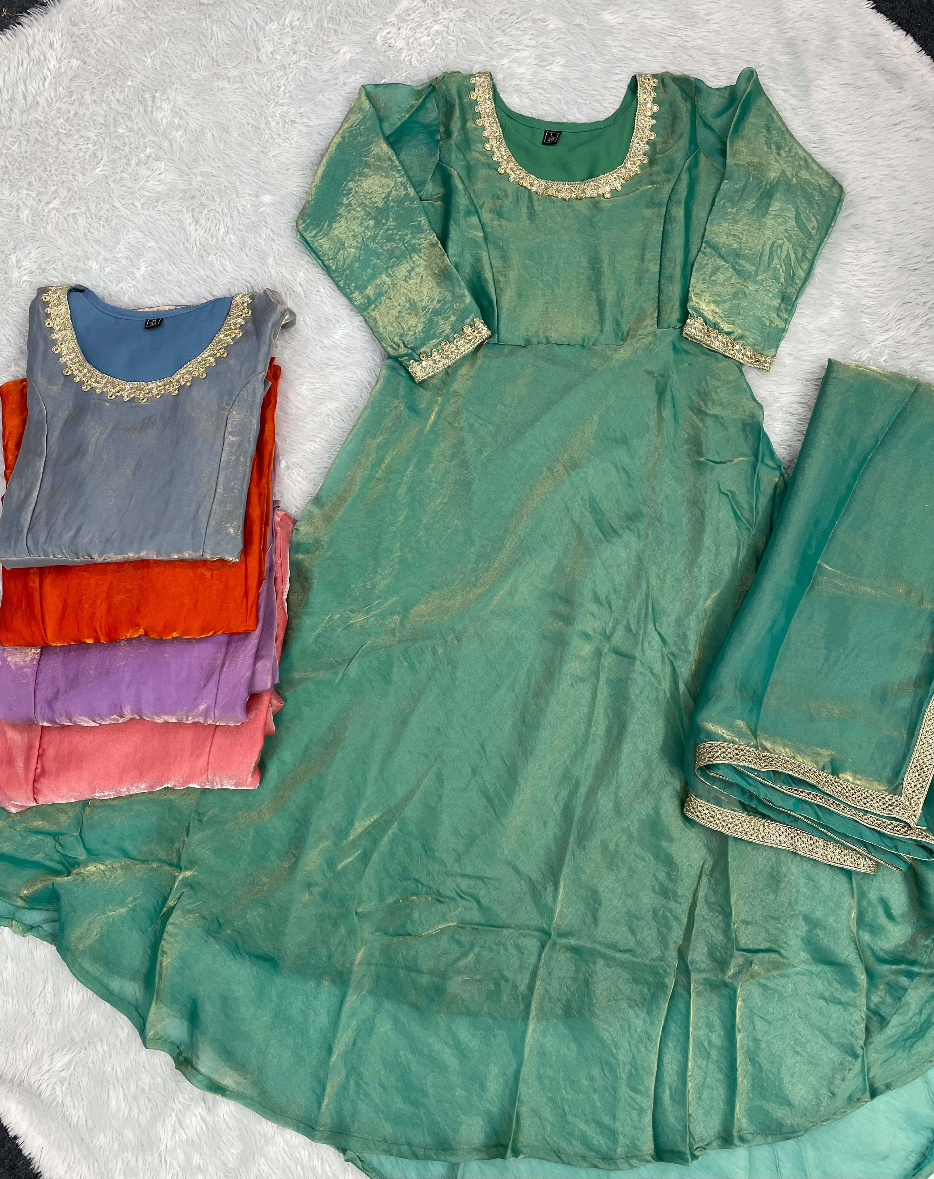 INLI SELFIE SERIES SATIN BEAUTIFUL DESIGNER LOOK PARTY WEAR ANARKALI GOWN WITH DUPATTA SET 