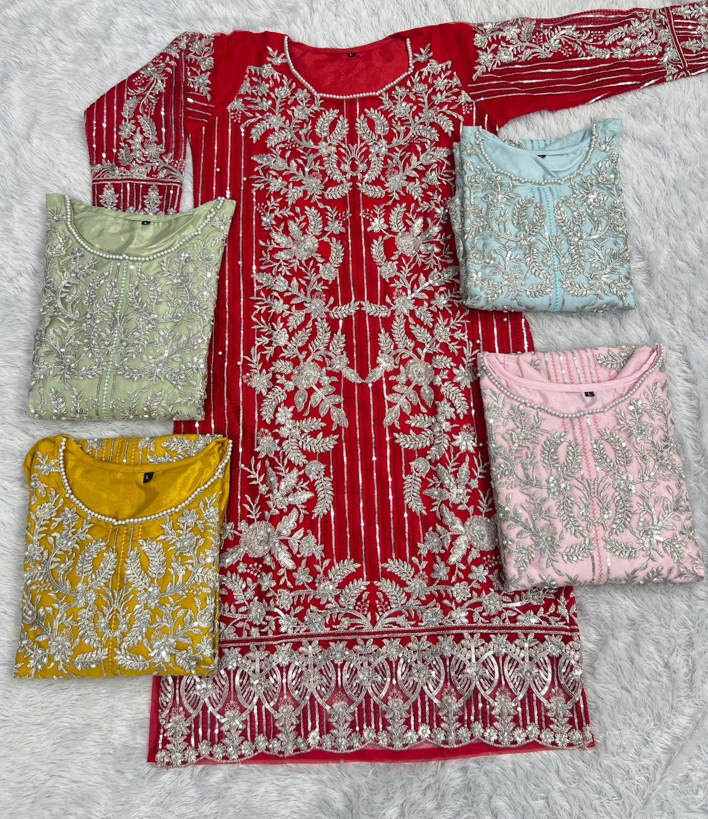 INLI TVISHA VOL 1 NET HEAVY EMBROIDERY DESIGNER FESTIVE WEAR SUIT 