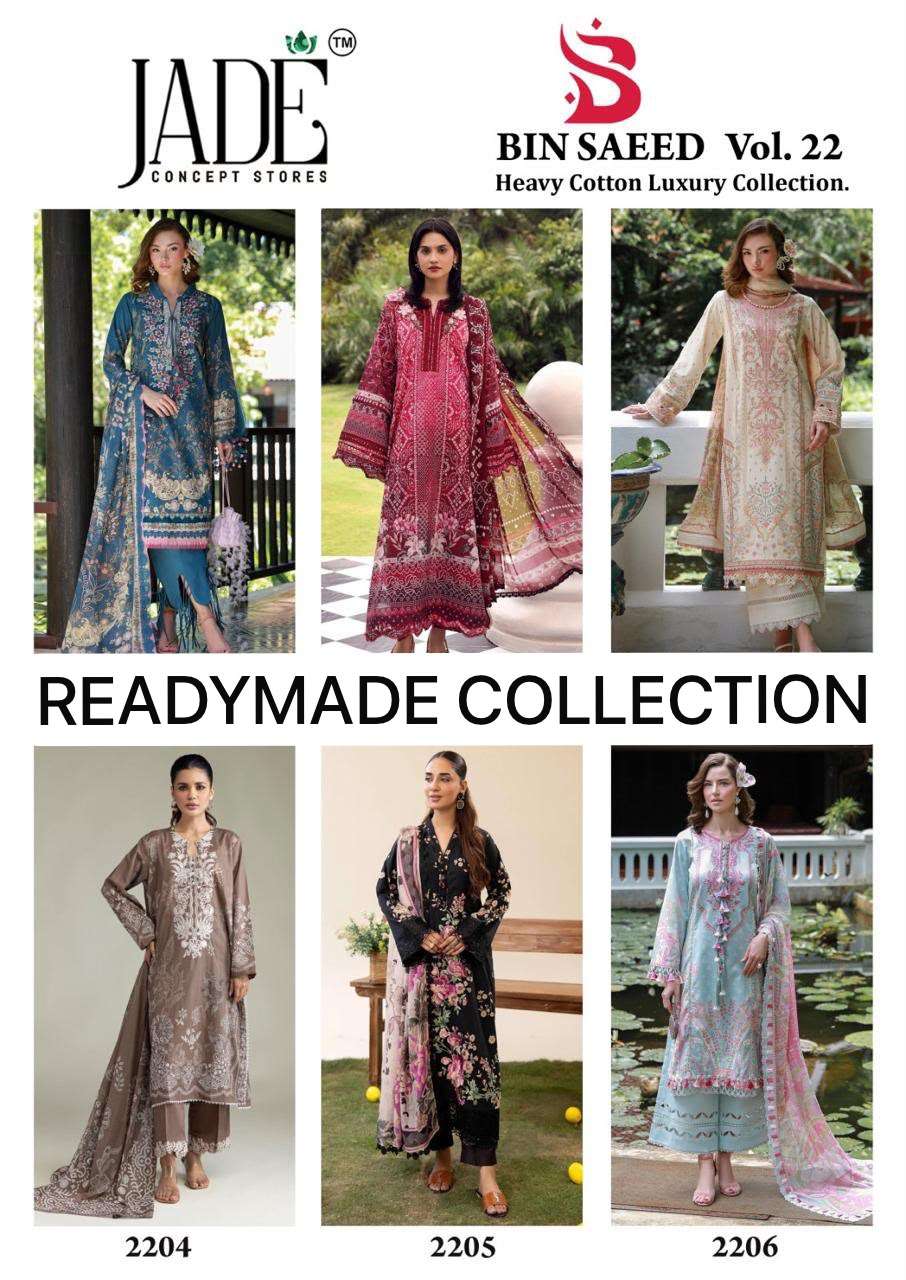 JADE BIN SAEED HEAVY COTTON LUXURY READY MADE COLLECTION VOL 22 