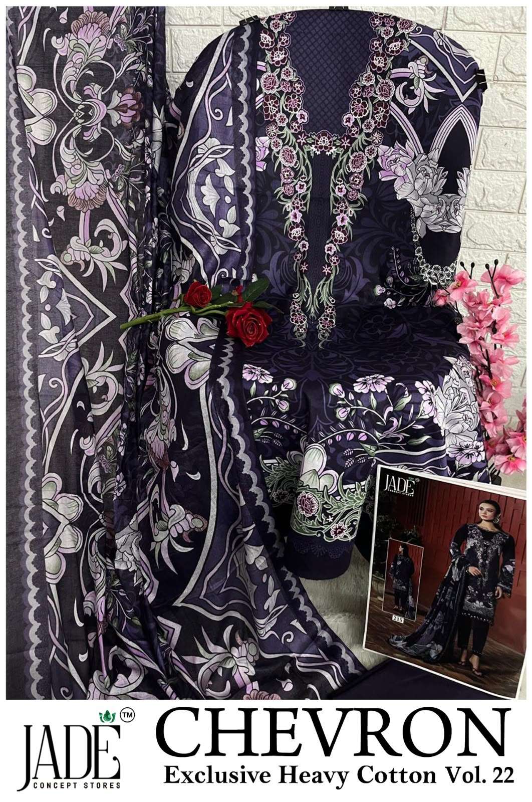 JADE CHEVRON EXCLUSIVE HEAVY COTTON VOL 22 COTTON DIGITAL PRINT SALWAR SUIT 