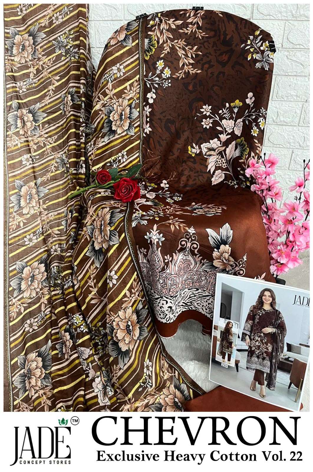 JADE CHEVRON EXCLUSIVE HEAVY COTTON VOL 22 COTTON DIGITAL PRINT SALWAR SUIT 