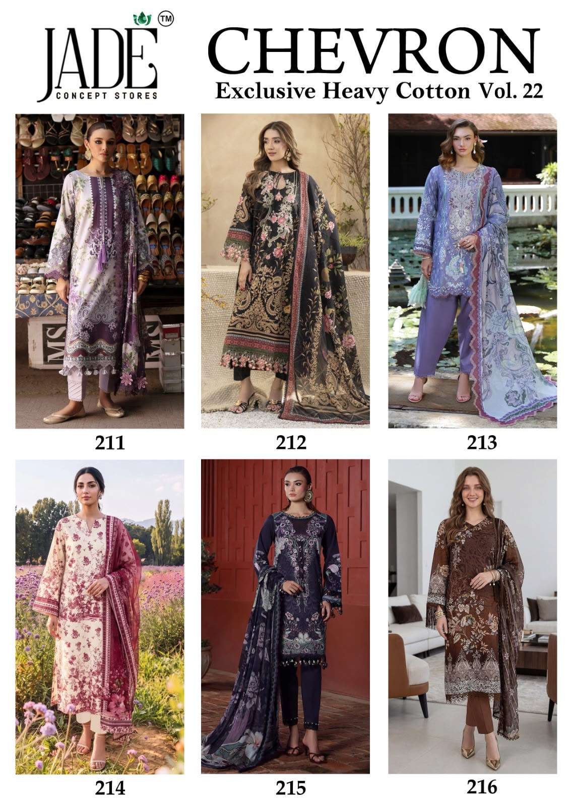 JADE CHEVRON EXCLUSIVE HEAVY COTTON VOL 22 COTTON DIGITAL PRINT SALWAR SUIT 
