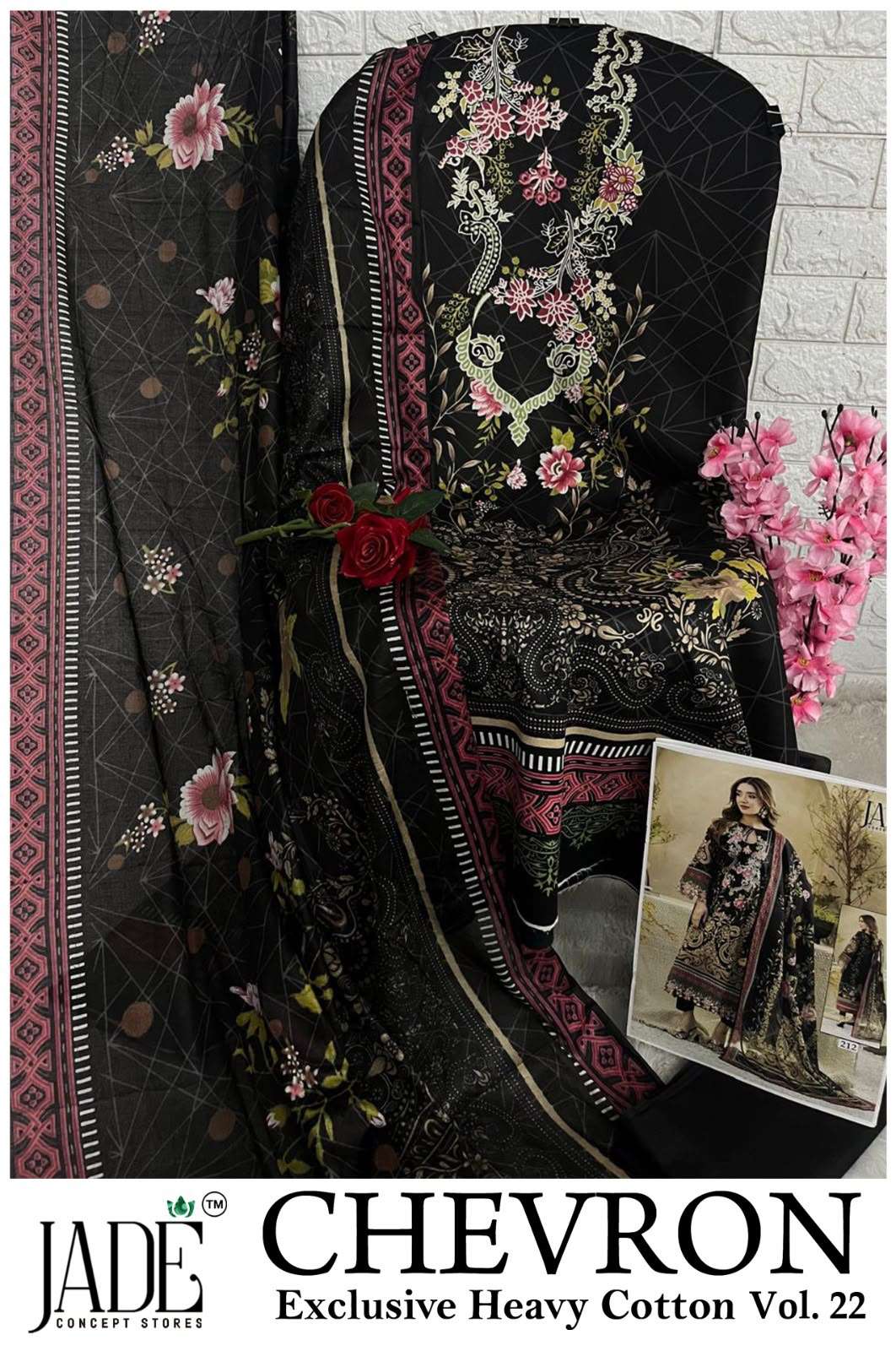 JADE CHEVRON EXCLUSIVE HEAVY COTTON VOL 22 COTTON DIGITAL PRINT SALWAR SUIT 