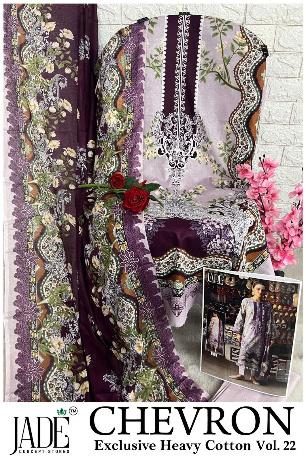 JADE CHEVRON EXCLUSIVE HEAVY COTTON VOL 22 COTTON DIGITAL PRINT SALWAR SUIT 
