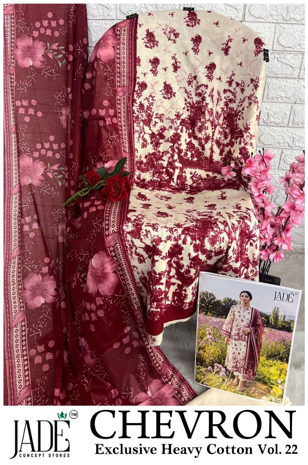 JADE CHEVRON EXCLUSIVE HEAVY COTTON VOL 22 COTTON DIGITAL PRINT SALWAR SUIT 