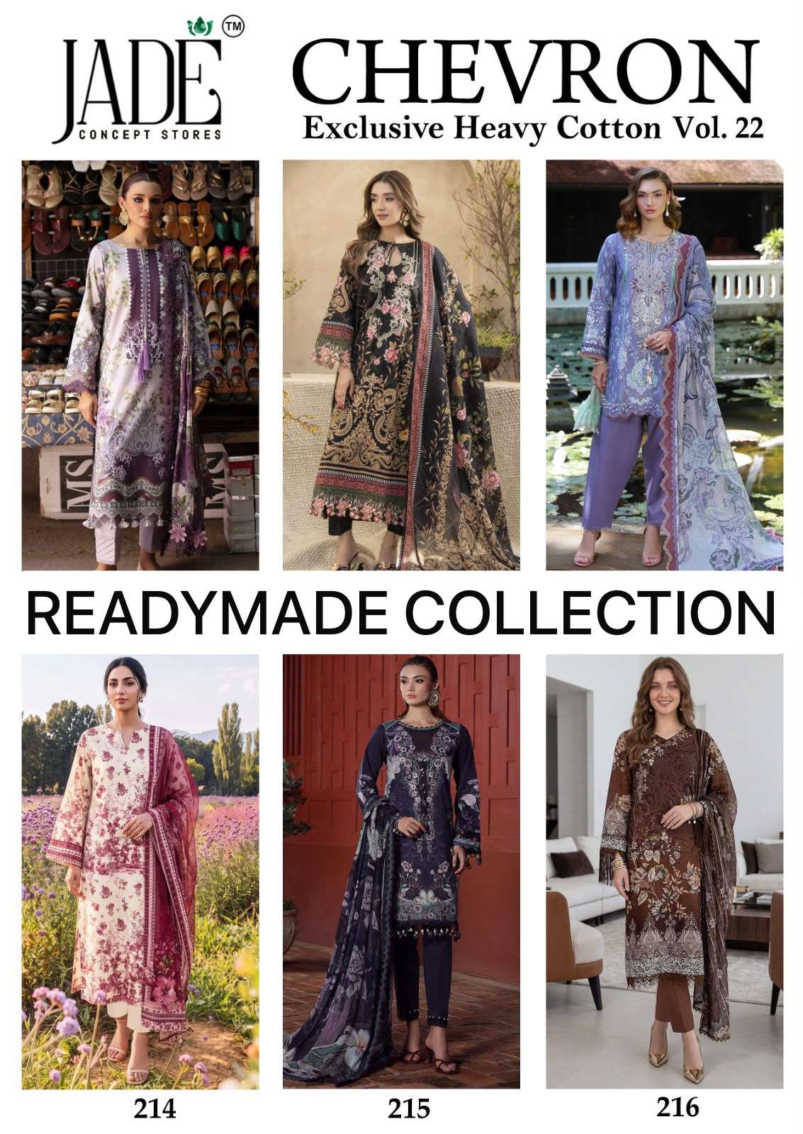 JADE CHEVRON EXCLUSIVE HEAVY COTTON VOL 22 READY MADE COLLECTION 