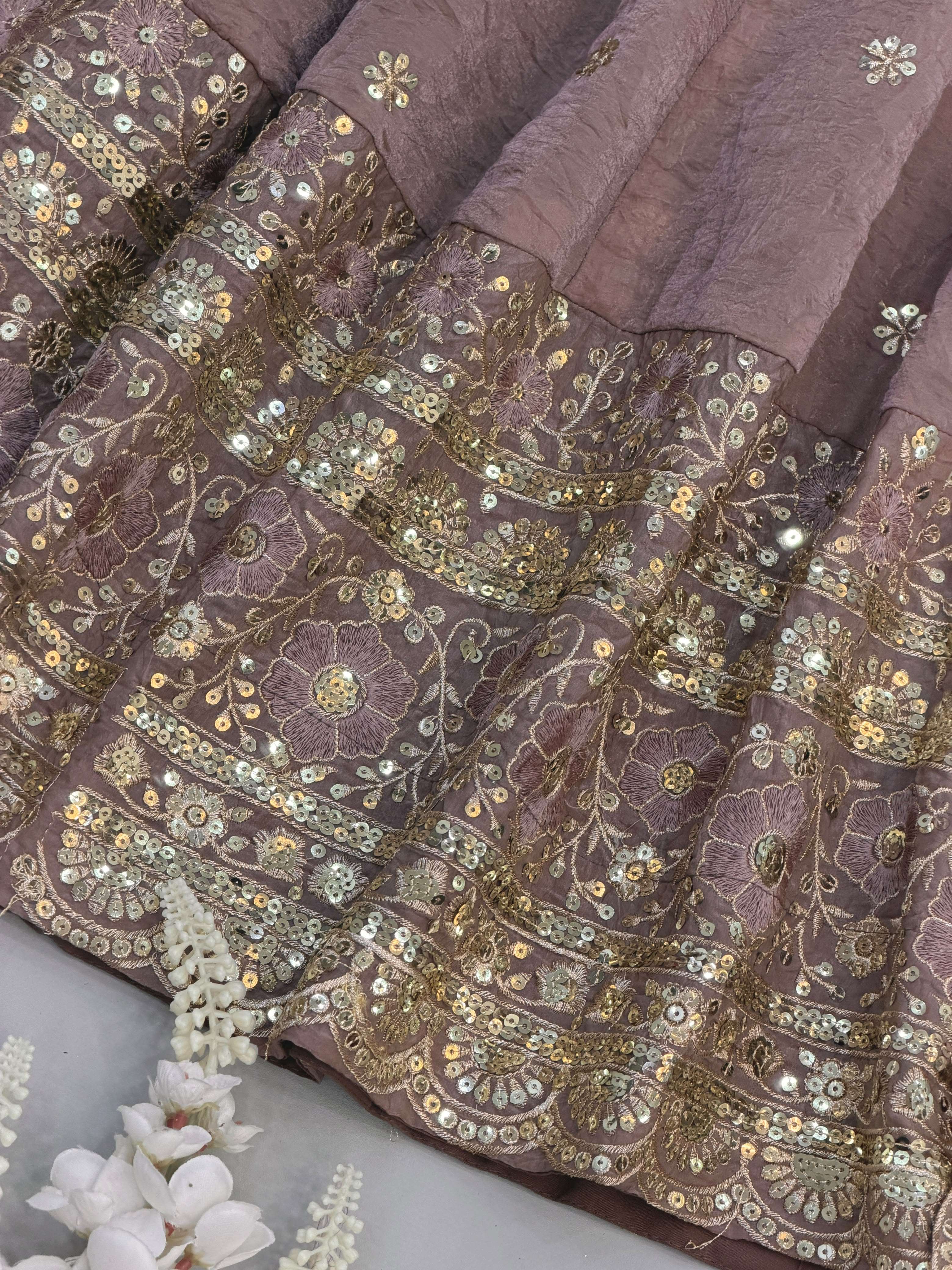 JF 059 CRUSH FABRIC HEAVY BEAUTIFUL DESIGNER LOOK PARTY WEAR ANARKALI GOWN STYLE DRESS 