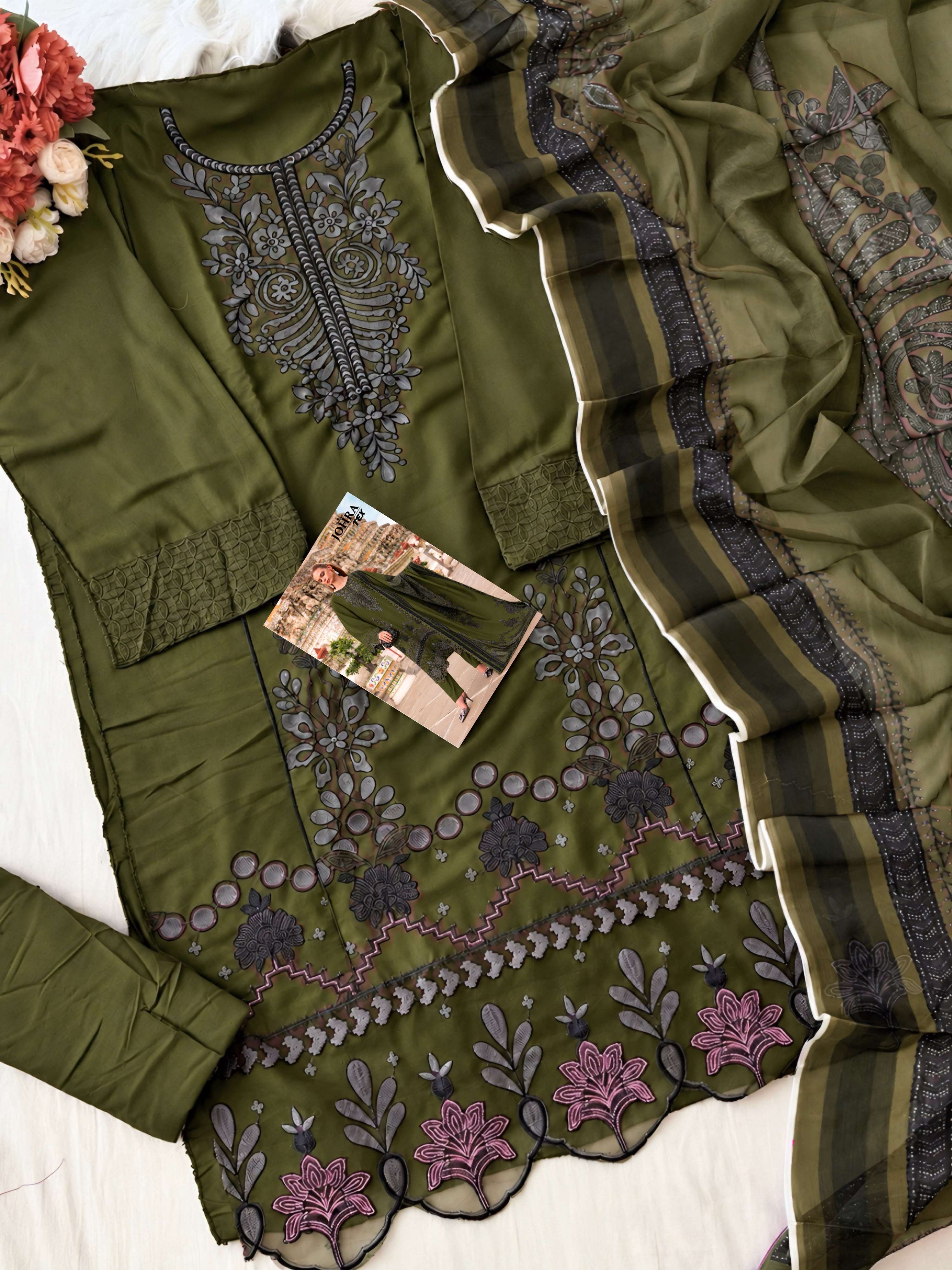 JOHRA TEX JT 189 EF COTTON WITH EMBROIDERED DESIGNER PAKISTANI SUIT