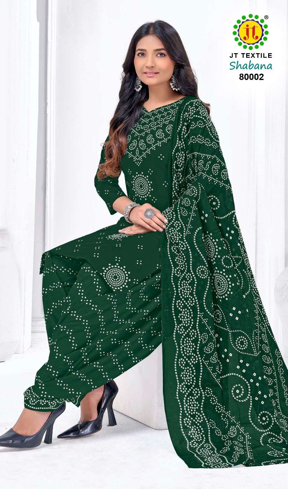 JT SHABANA VOL 80 COTTON BANDHANI PRINTED SALWAR SUIT