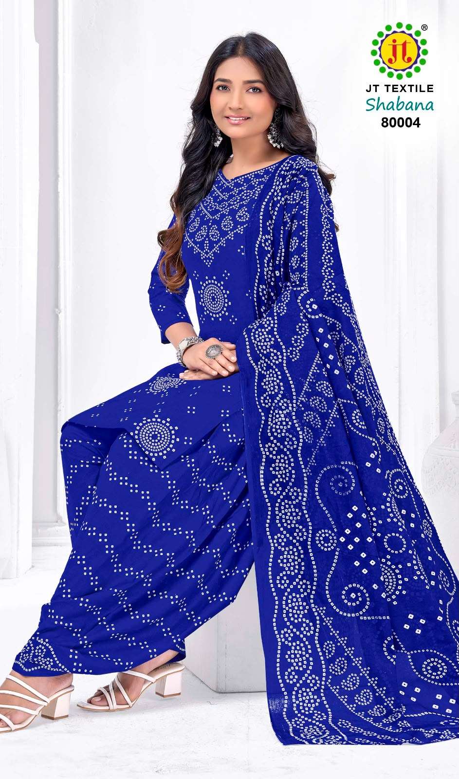 JT SHABANA VOL 80 COTTON BANDHANI PRINTED SALWAR SUIT
