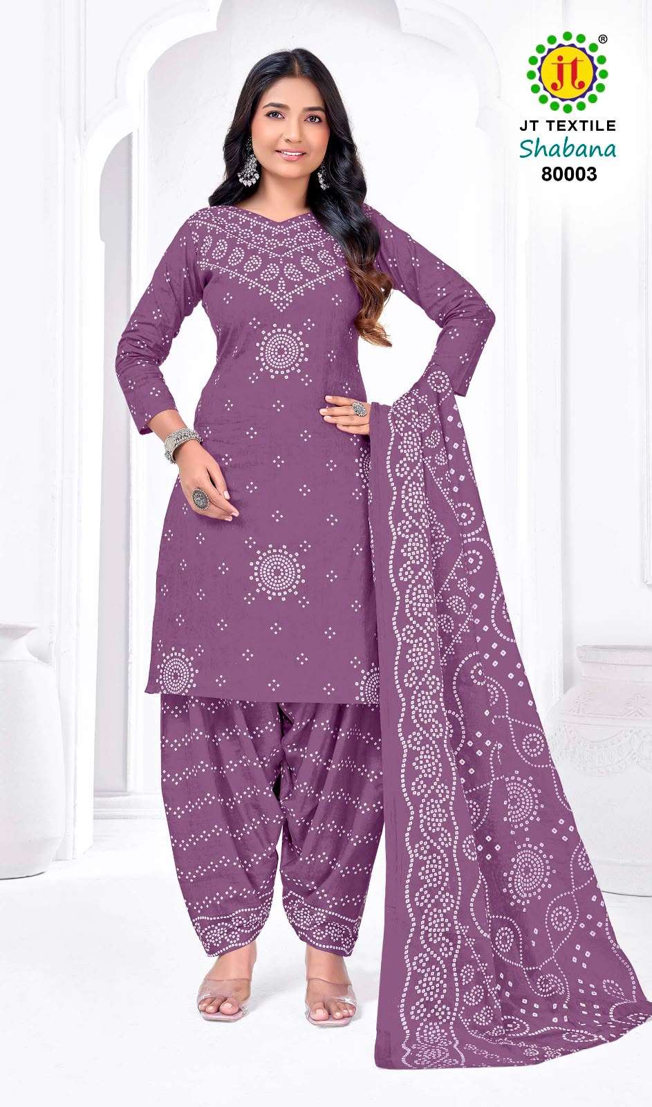 JT SHABANA VOL 80 COTTON BANDHANI PRINTED SALWAR SUIT