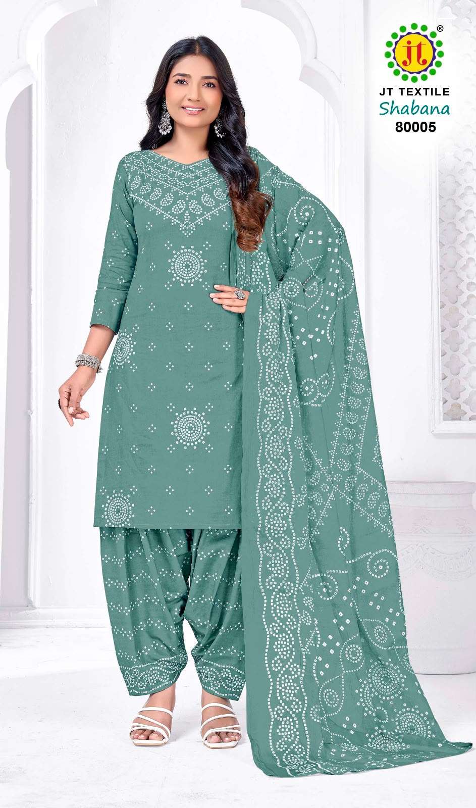 JT SHABANA VOL 80 COTTON BANDHANI PRINTED SALWAR SUIT