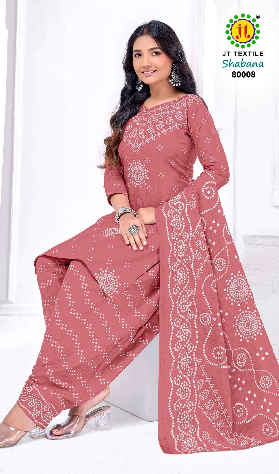 JT SHABANA VOL 80 COTTON BANDHANI PRINTED SALWAR SUIT